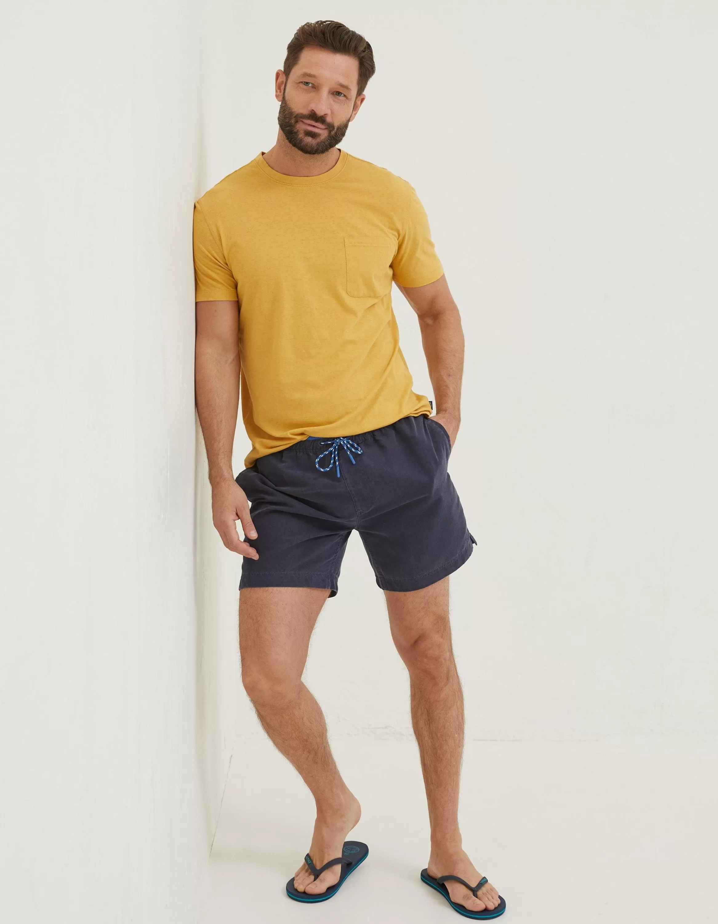 Store FatFace Trevose Plain Swim Shorts Navy