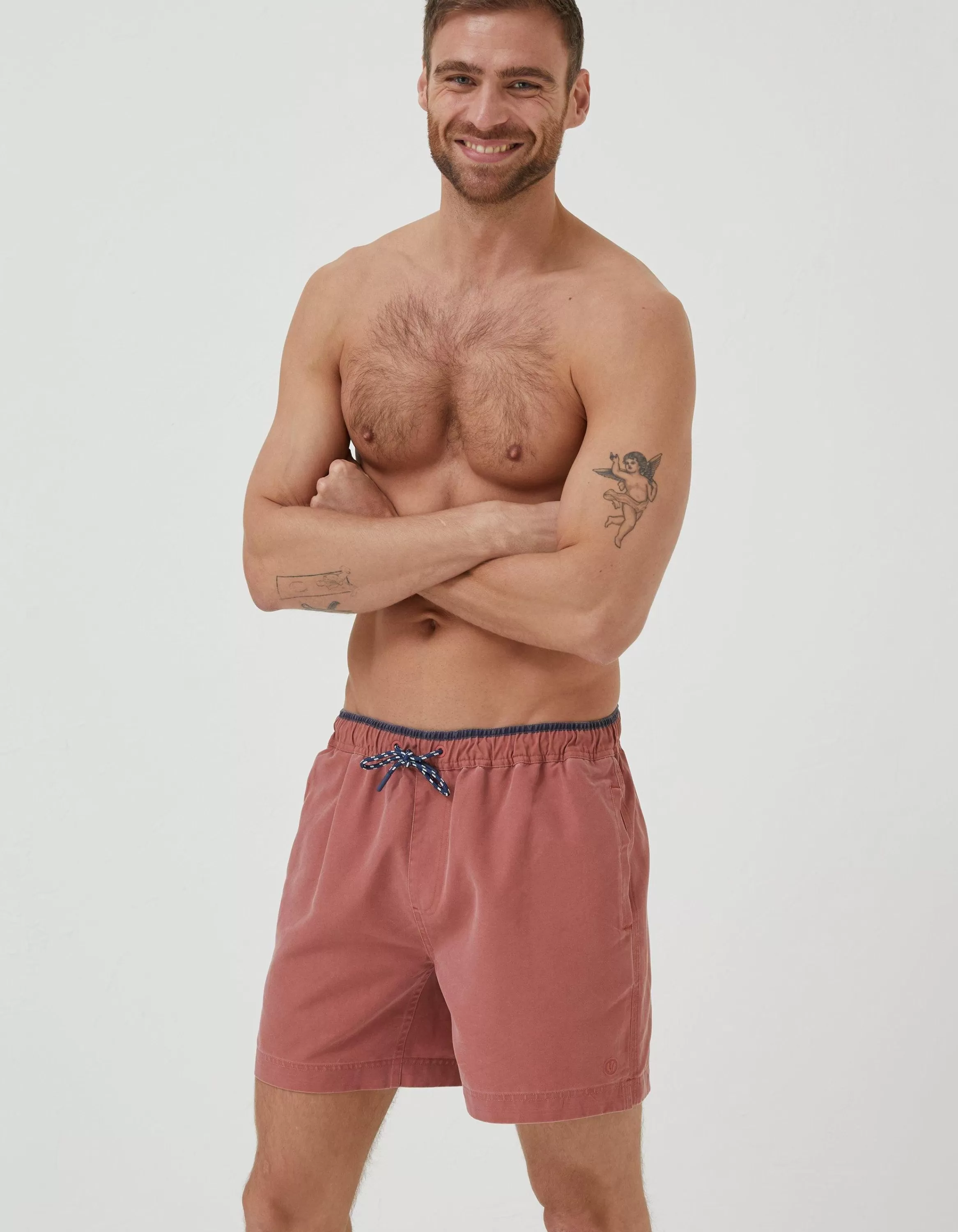 Best Sale FatFace Trevose Plain Swim Shorts Terracotta