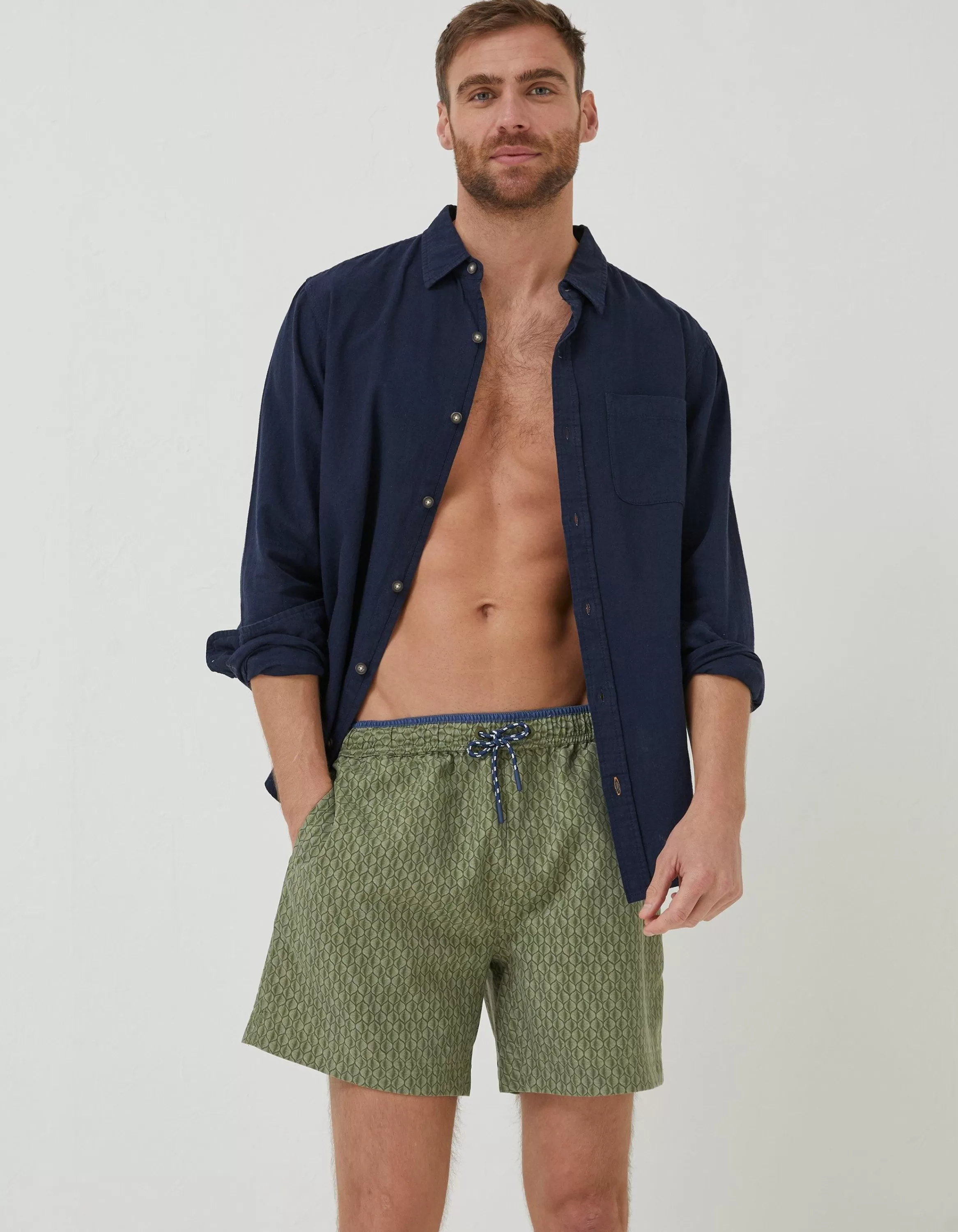 Best Sale FatFace Trevose Shell Swim Shorts Khaki Green