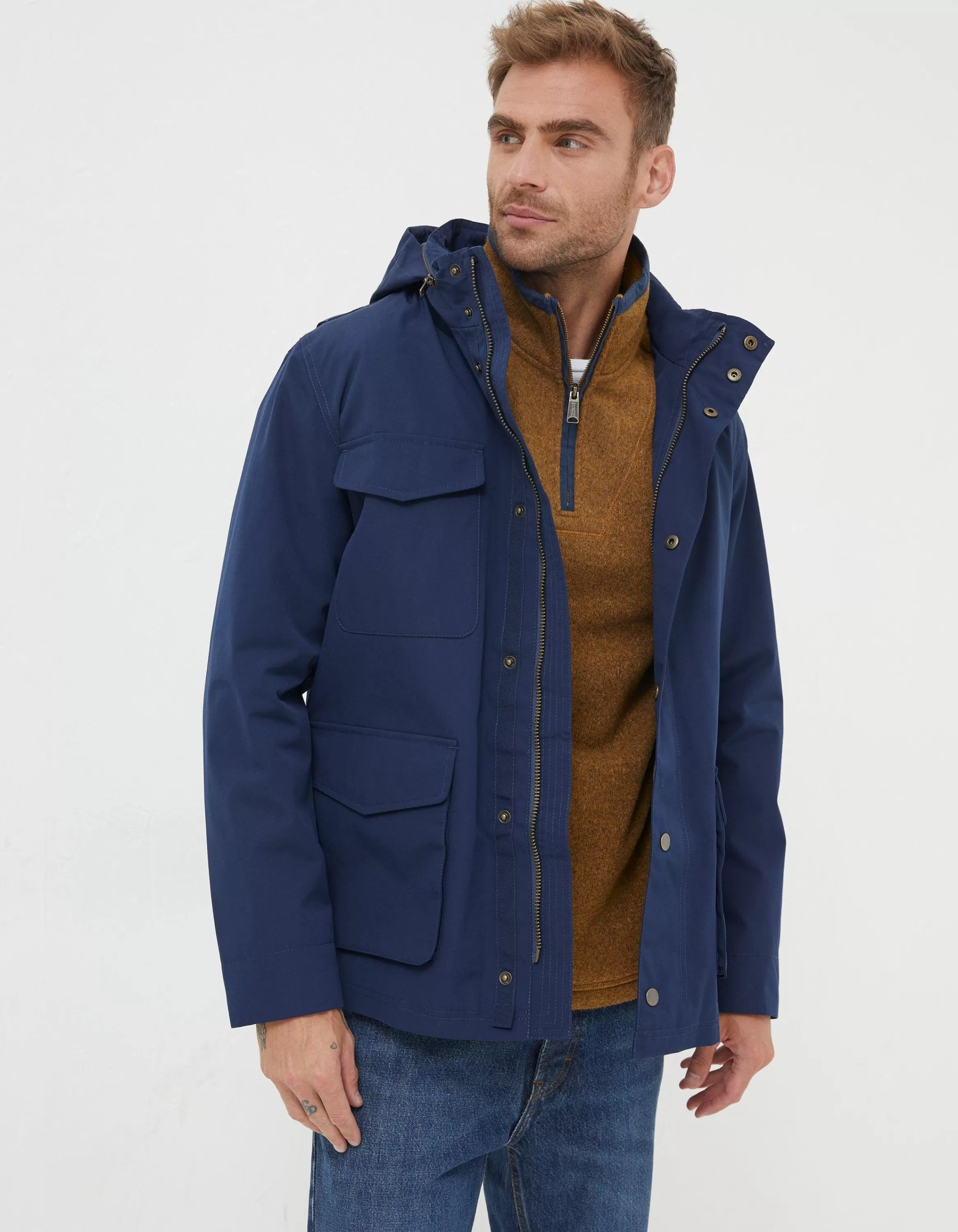 Outlet FatFace Truro Waterproof Jacket Navy