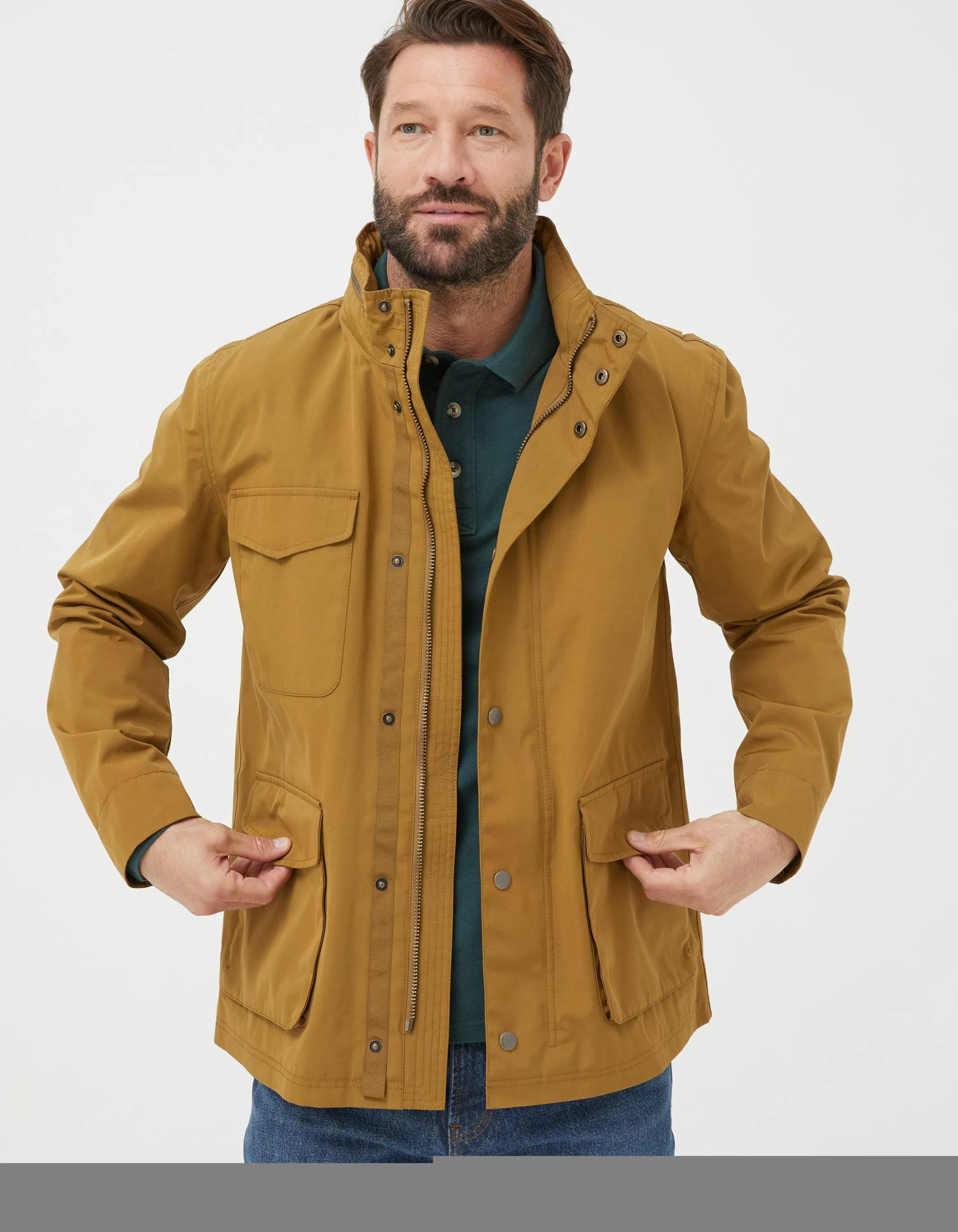 Cheap FatFace Truro Waterproof Jacket Golden Yellow