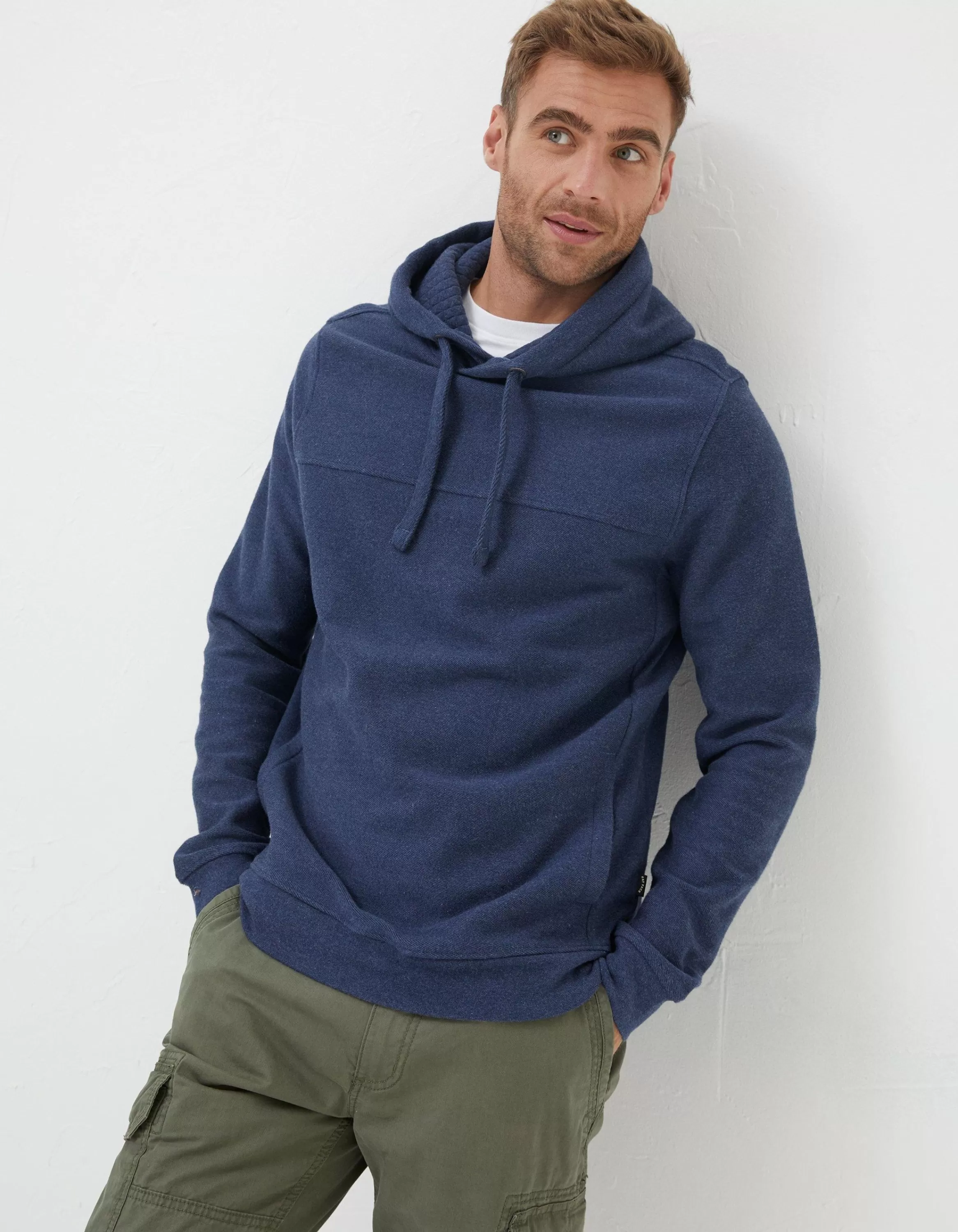 Flash Sale FatFace Twill Textured Hoodie Navy