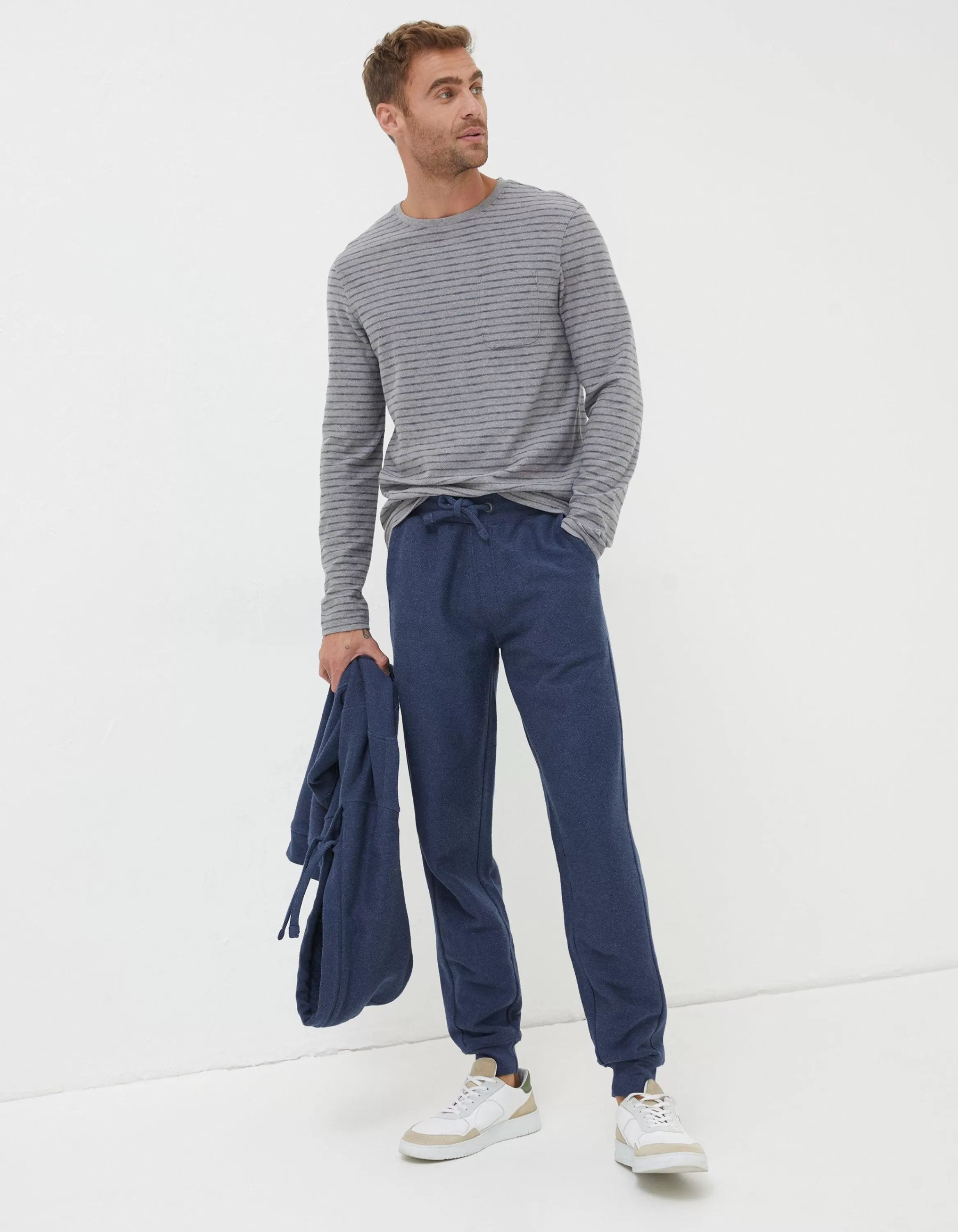 Discount FatFace Twill Textured Joggers Navy