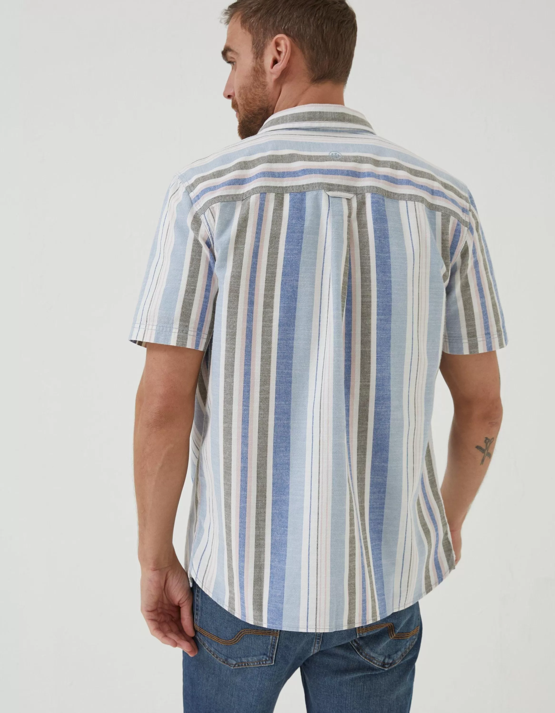 Sale FatFace Tynemouth Stripe Shirt Chamb Blue