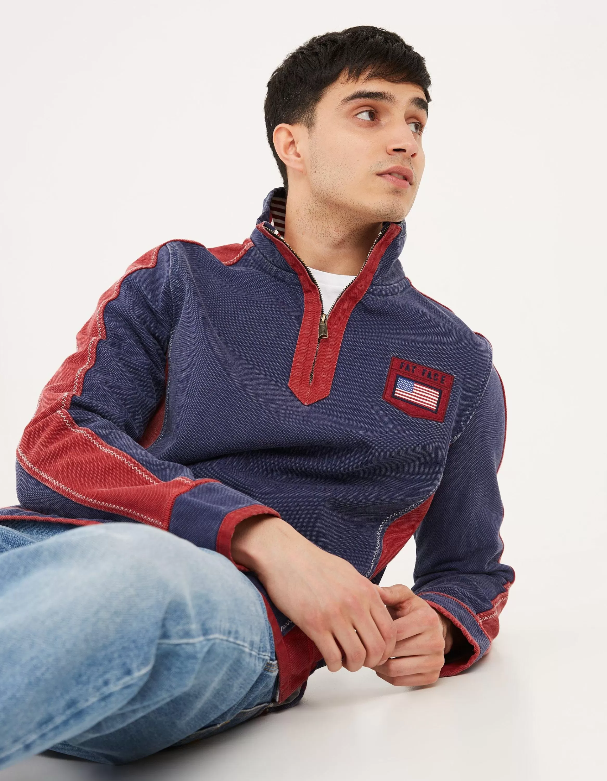 New FatFace Usa Airlie Sweat Navy