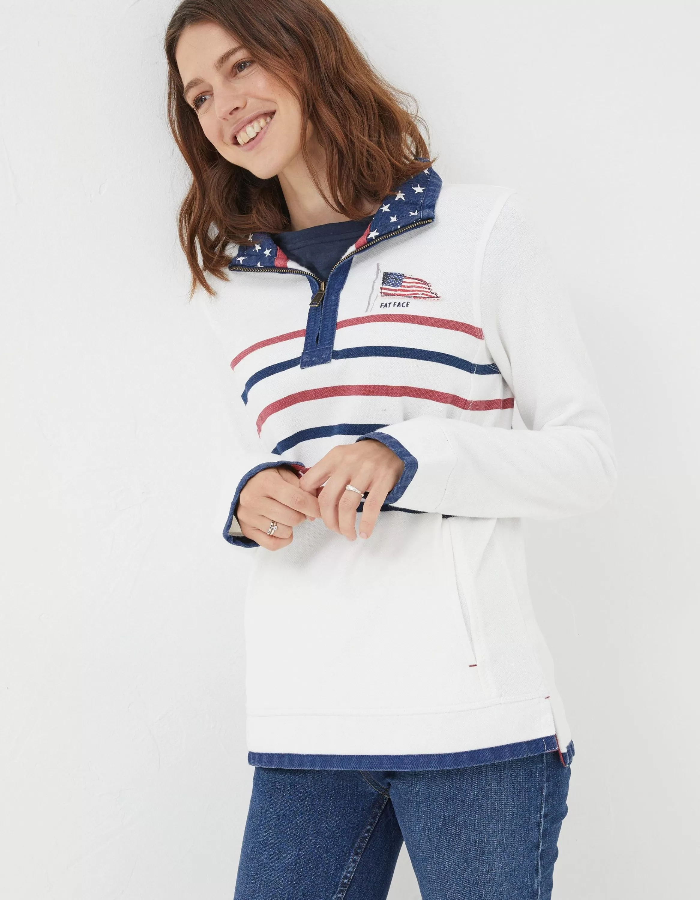 Best FatFace Usa Airlie Sweatshirt Ecru