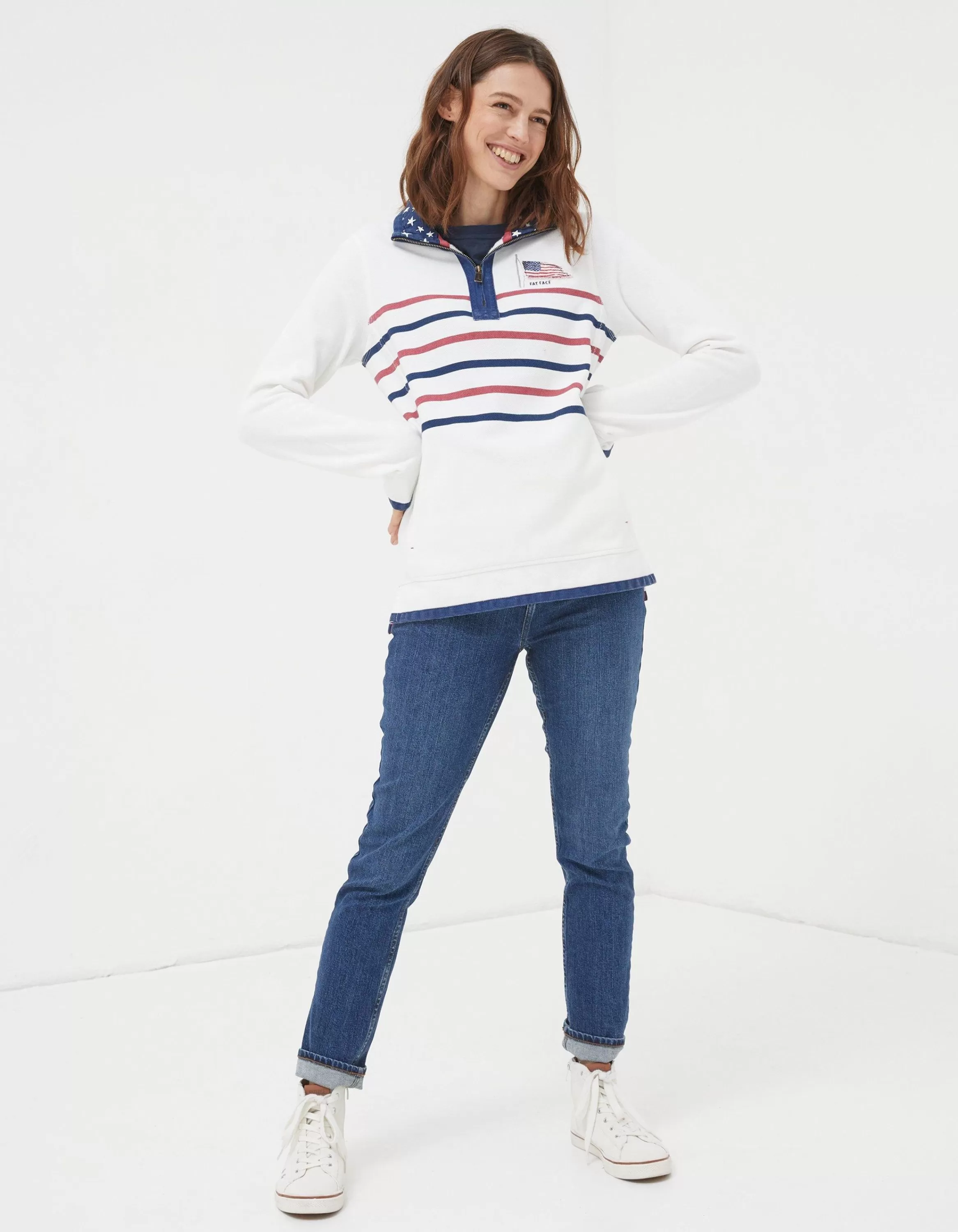 Best FatFace Usa Airlie Sweatshirt Ecru