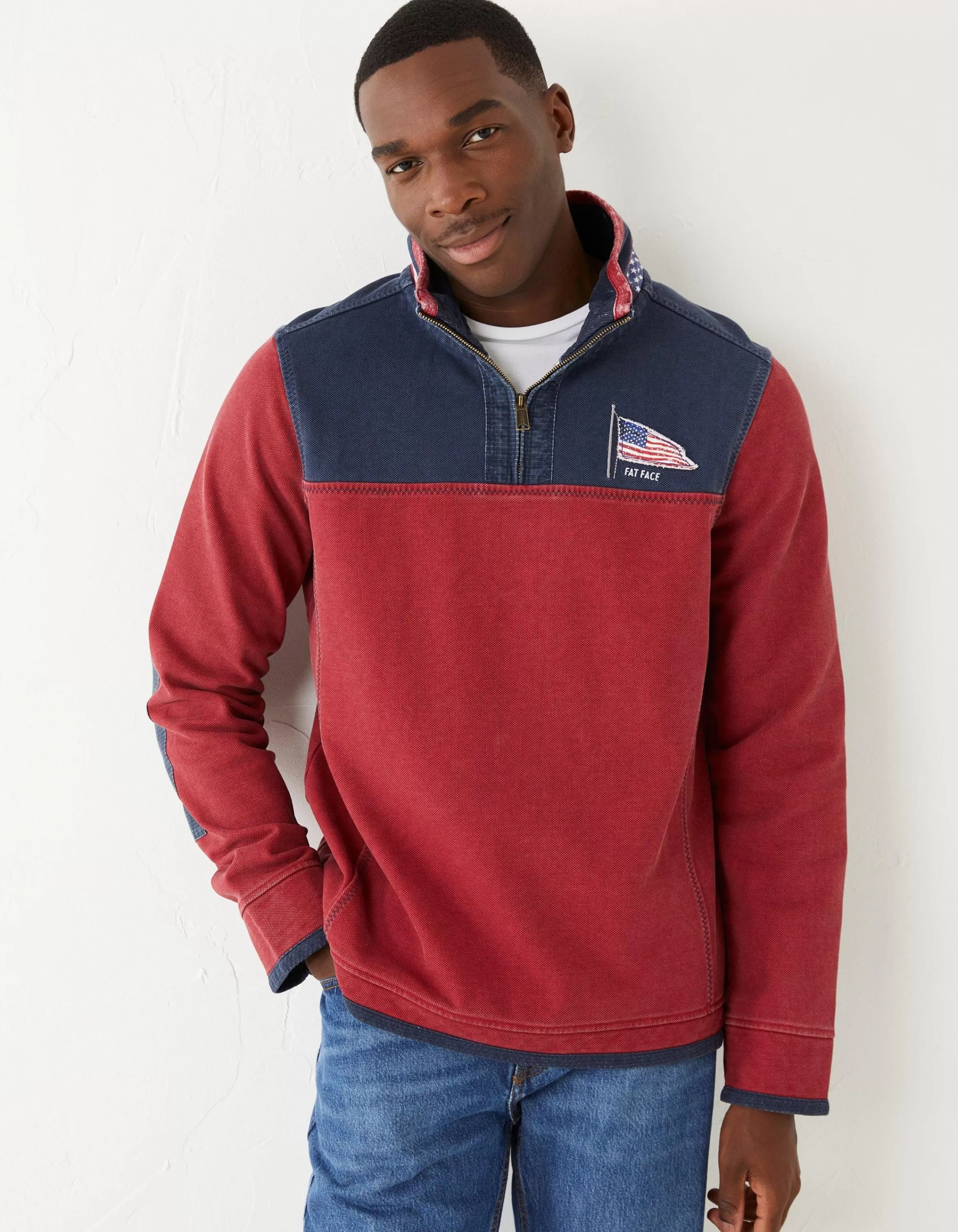 Store FatFace Usa Airlie Yoke Sweatshirt Red