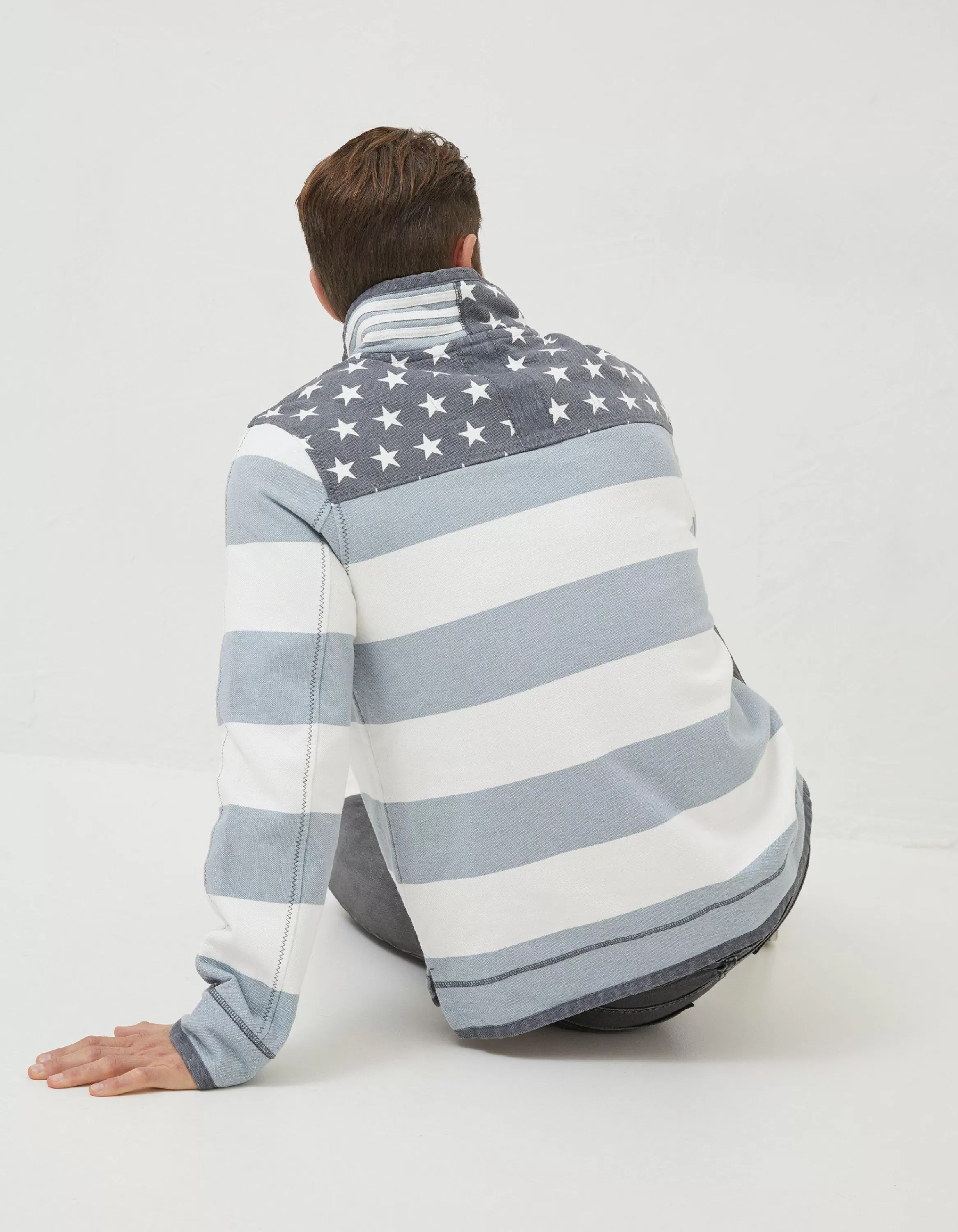 Online FatFace Usa Block Stripe Airlie Sweatshirt Grey