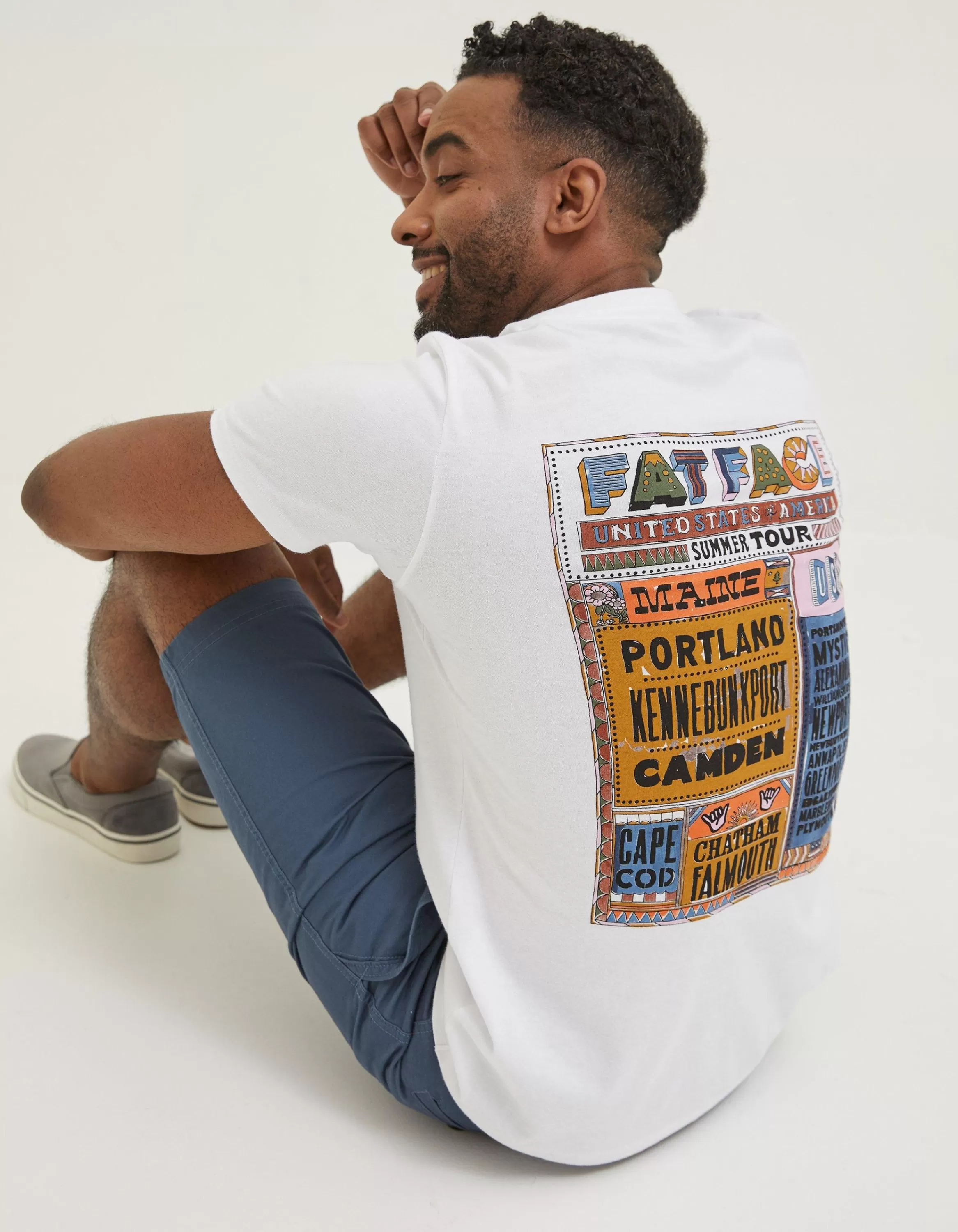 Outlet FatFace Usa Festival T-Shirt White