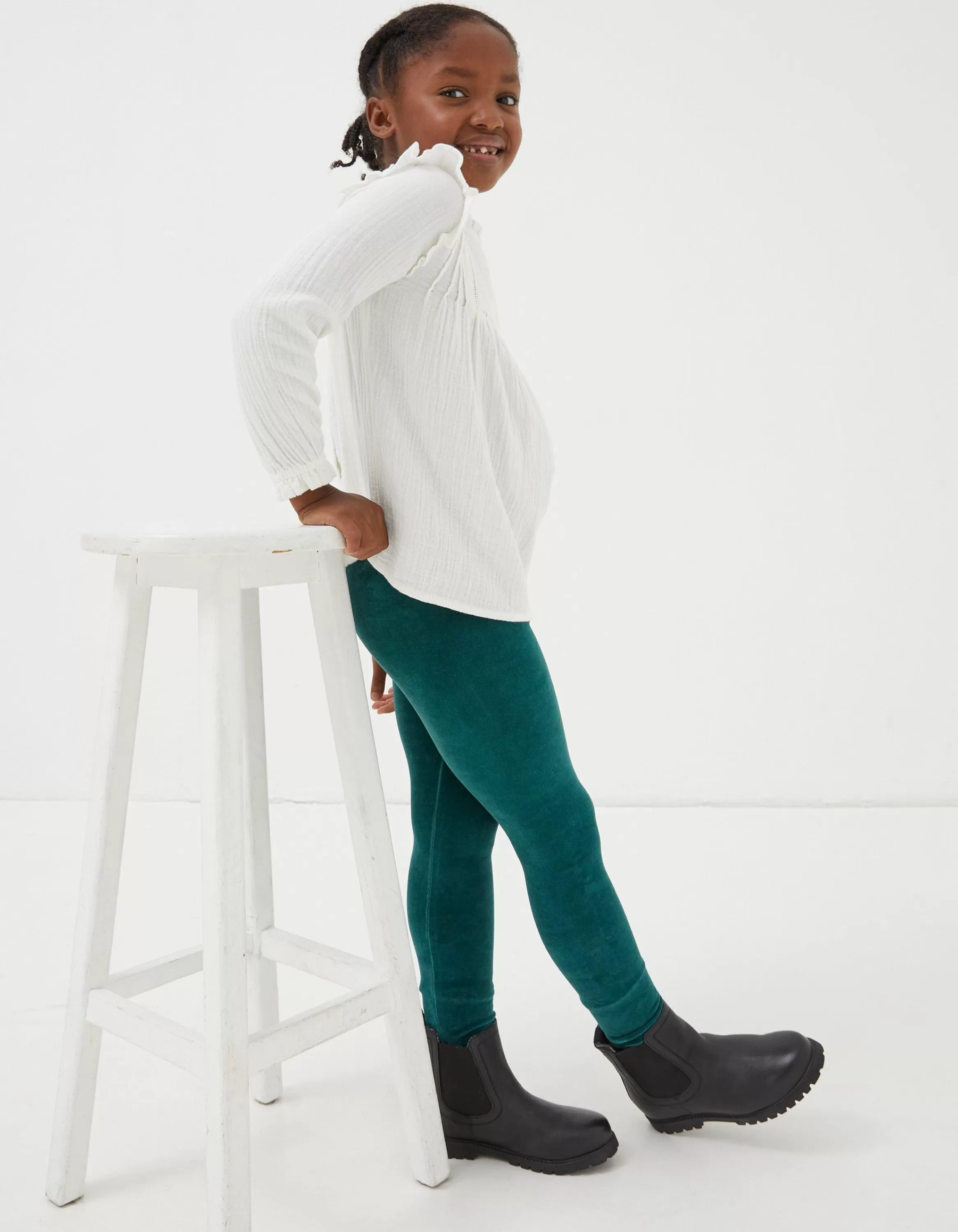 Outlet FatFace Velvet Legging Green