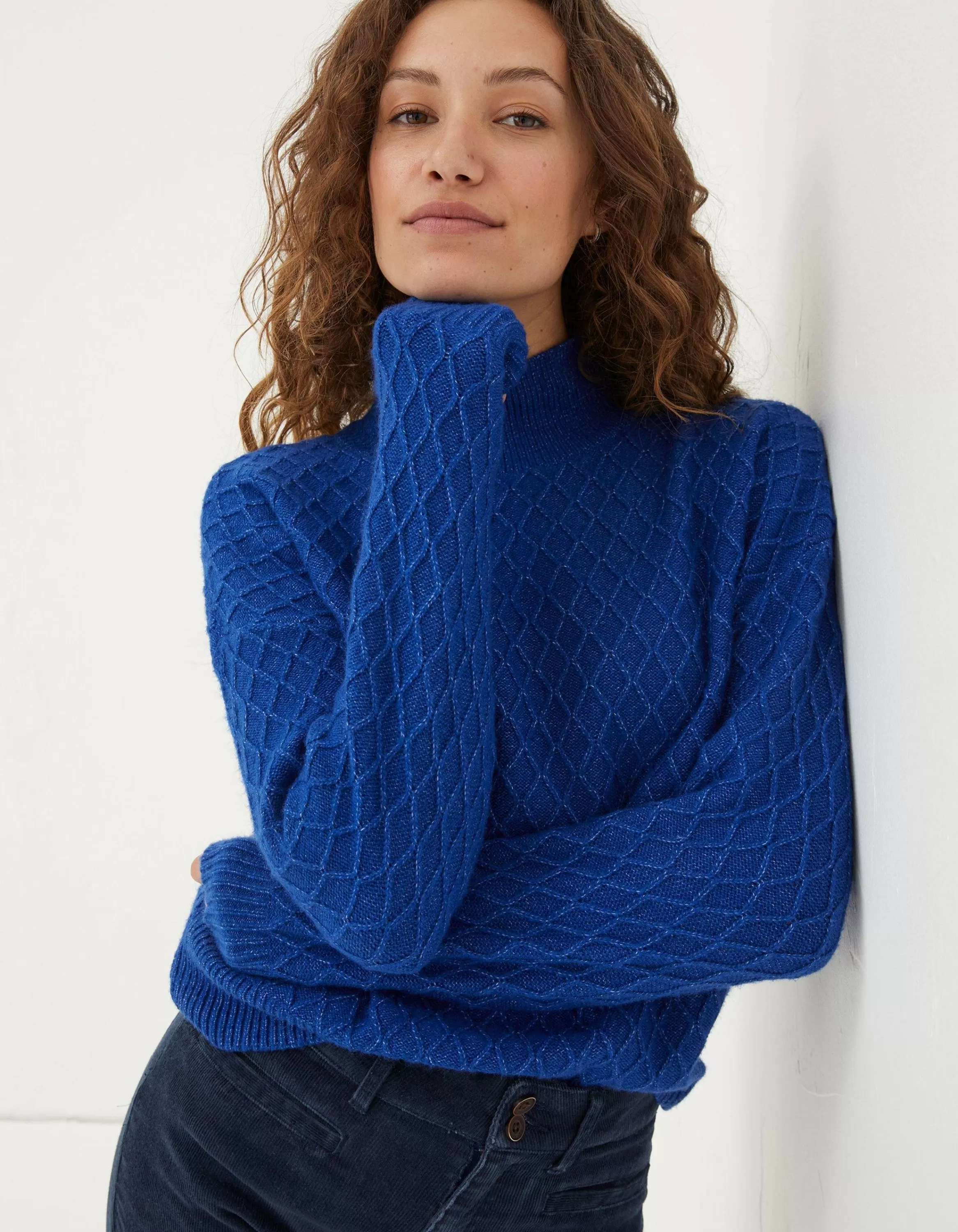 Hot FatFace Vicki Jumper Cobalt Blue