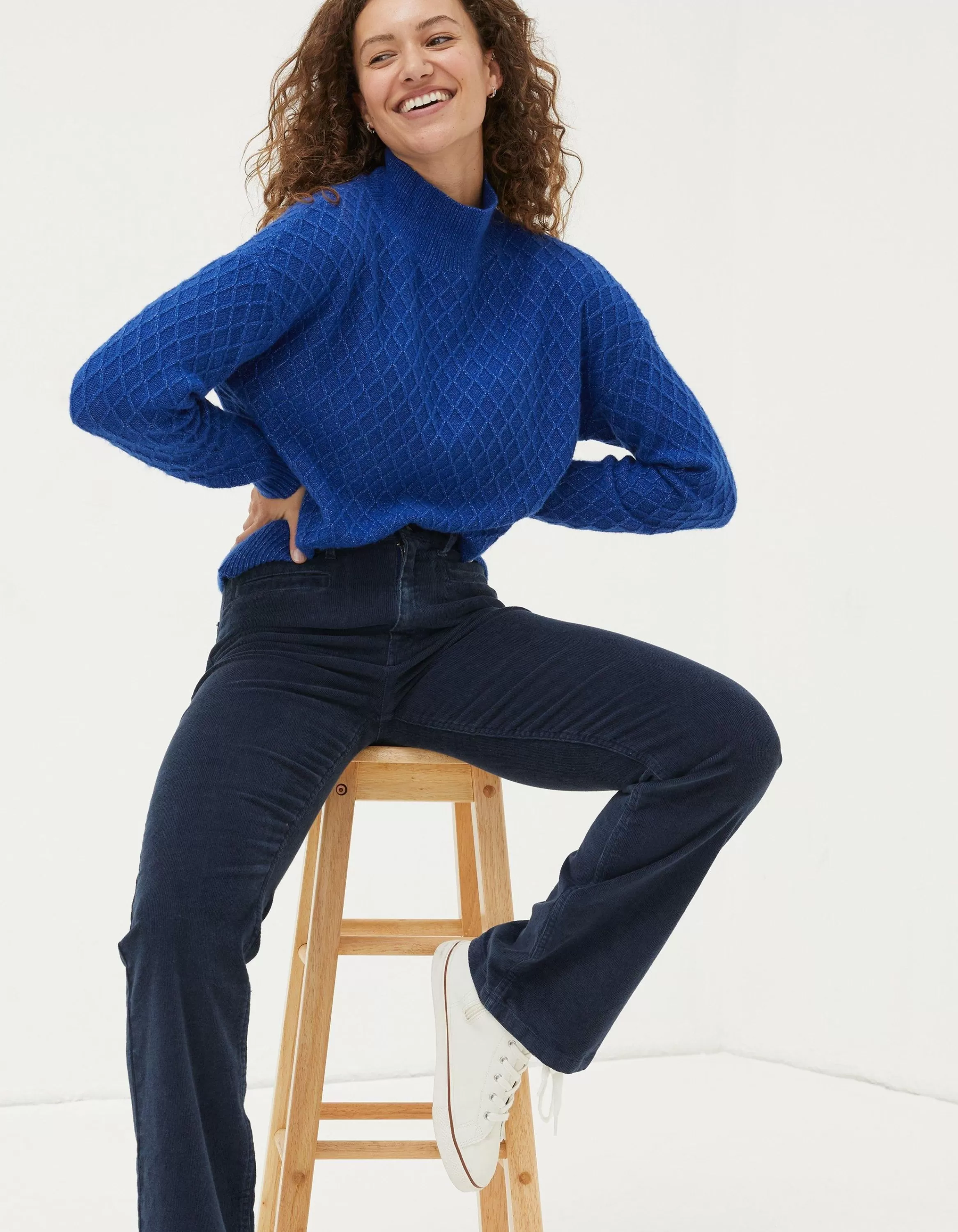 Hot FatFace Vicki Jumper Cobalt Blue