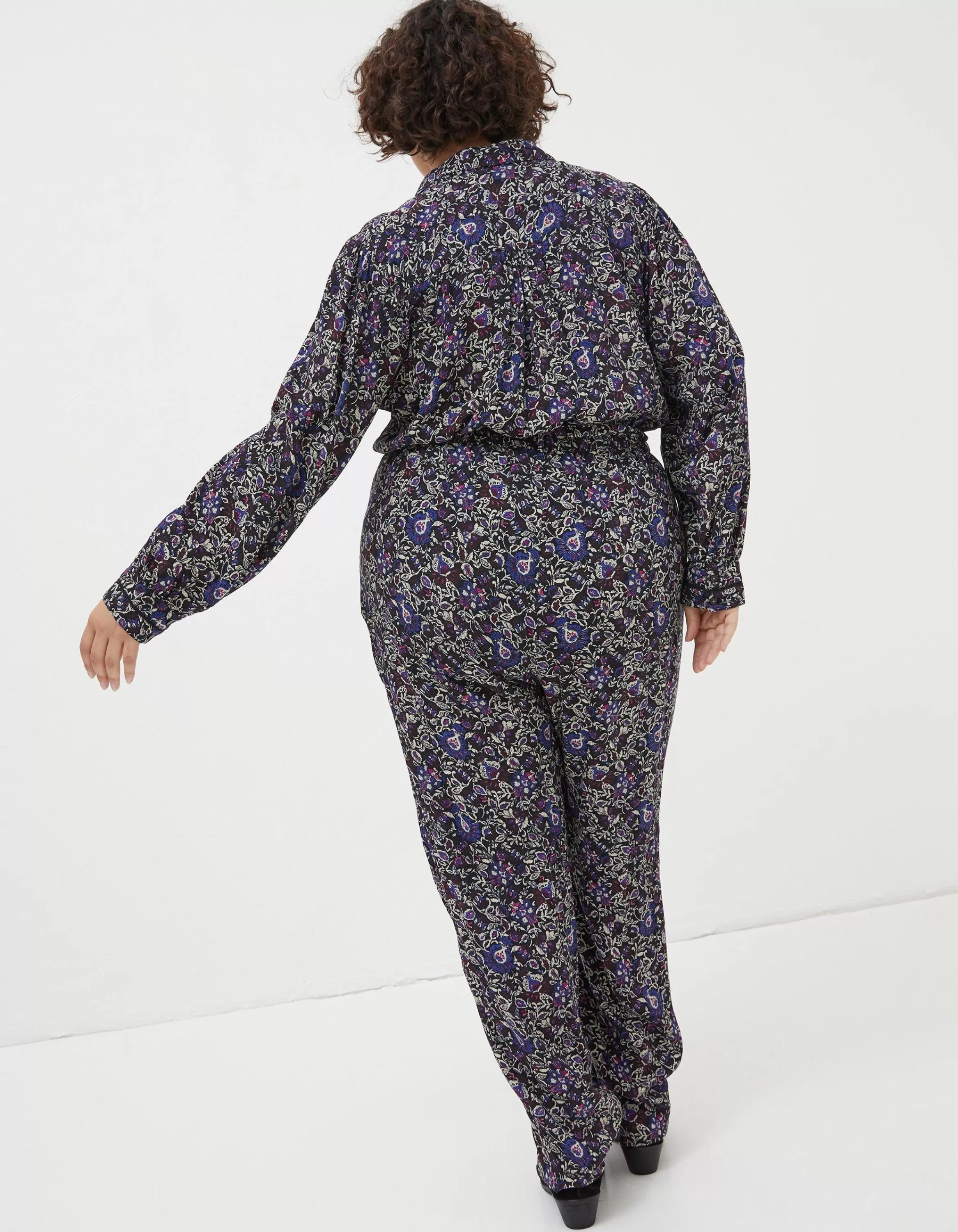 Sale FatFace Vinnie Floral Jumpsuit Black