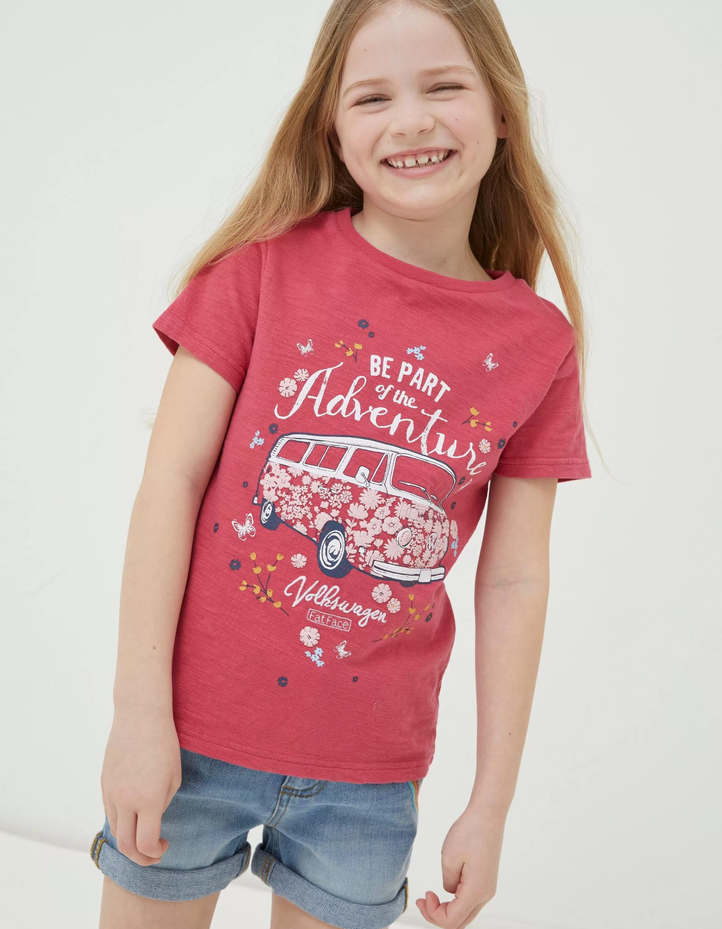 Shop FatFace Vw Graphic Jersey T Shirt Raspberry Red