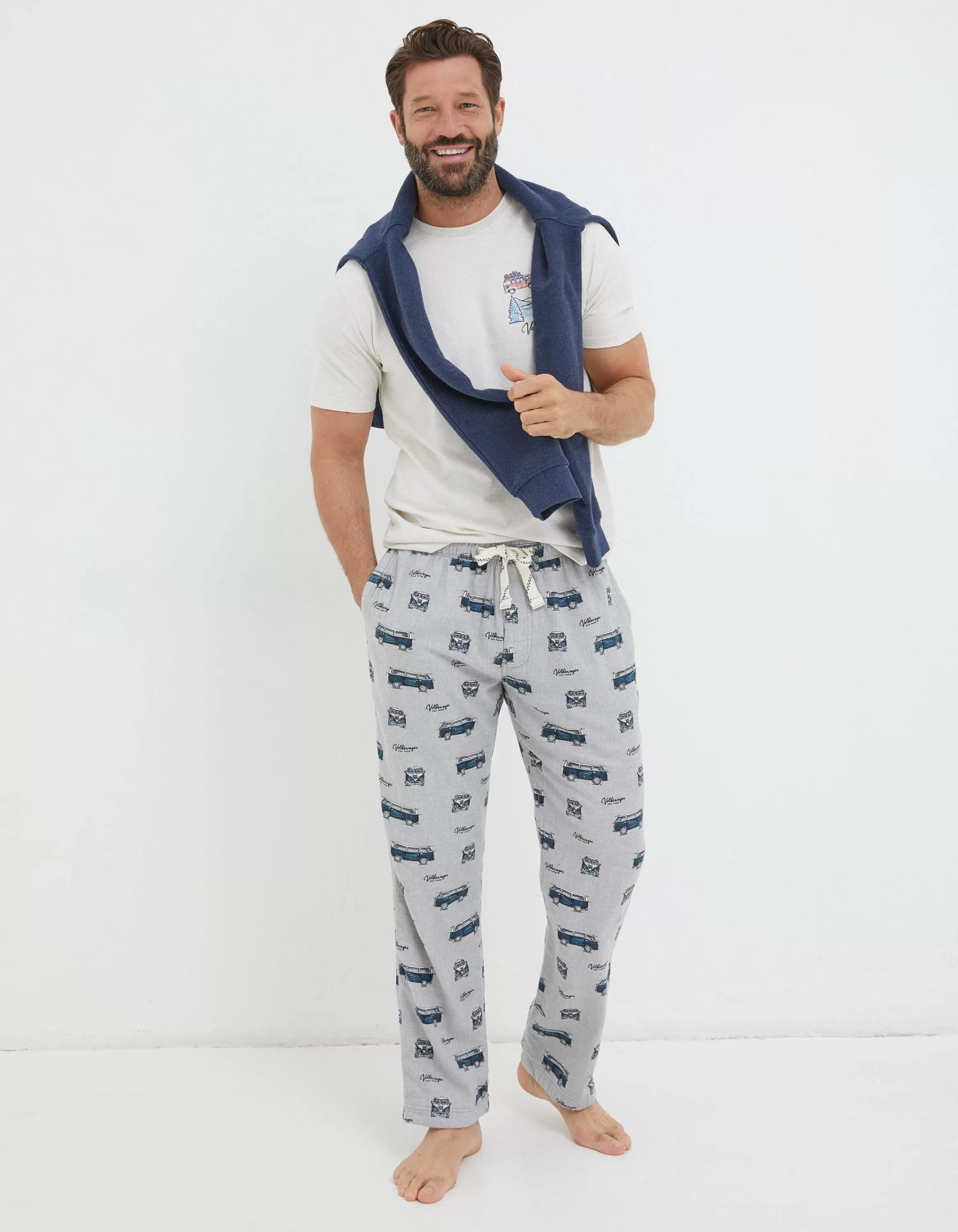 Online FatFace Vw Printed Pyjama Bottoms Grey Marl