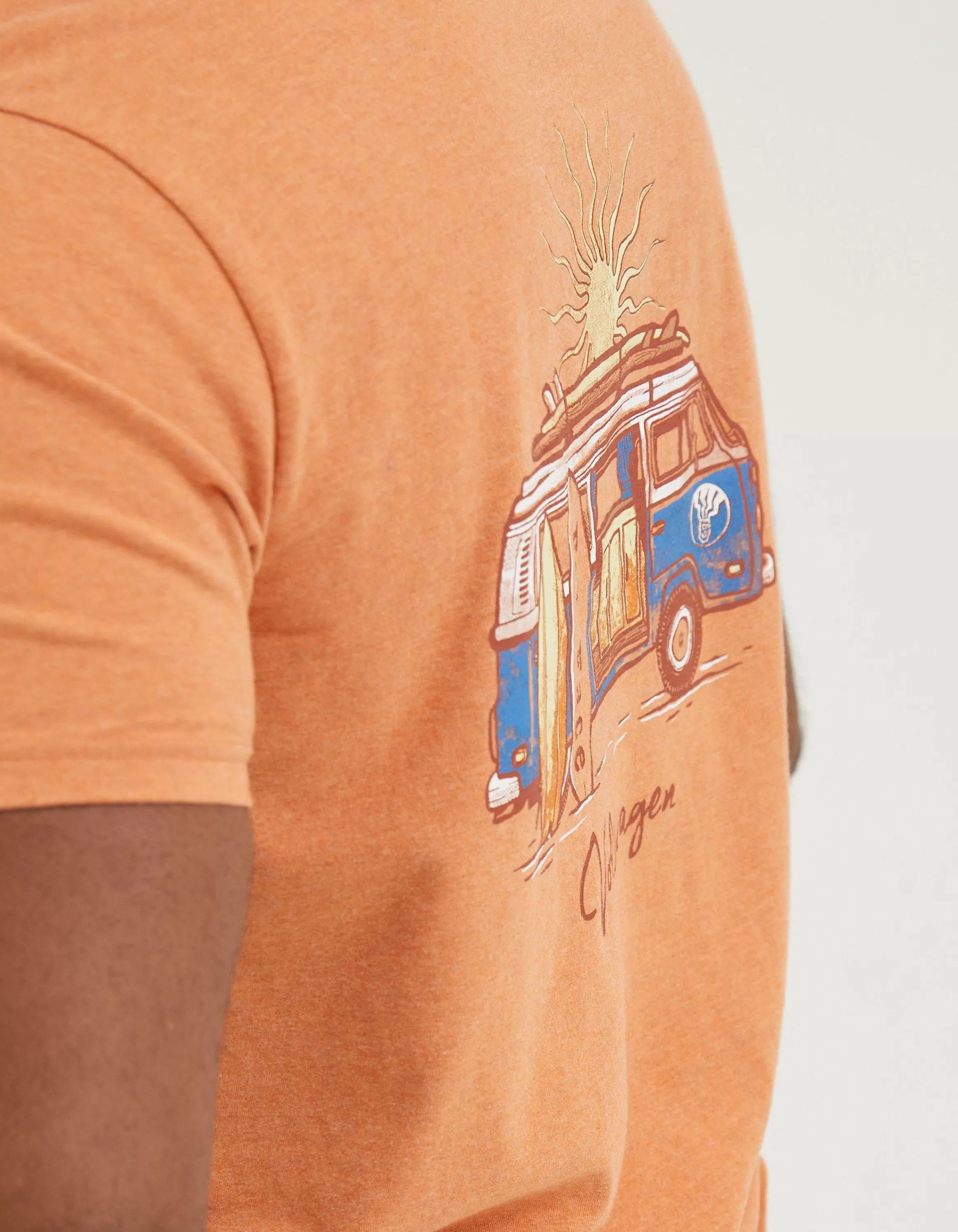 Sale FatFace Vw Summer Surf T-Shirt Dusky Orange