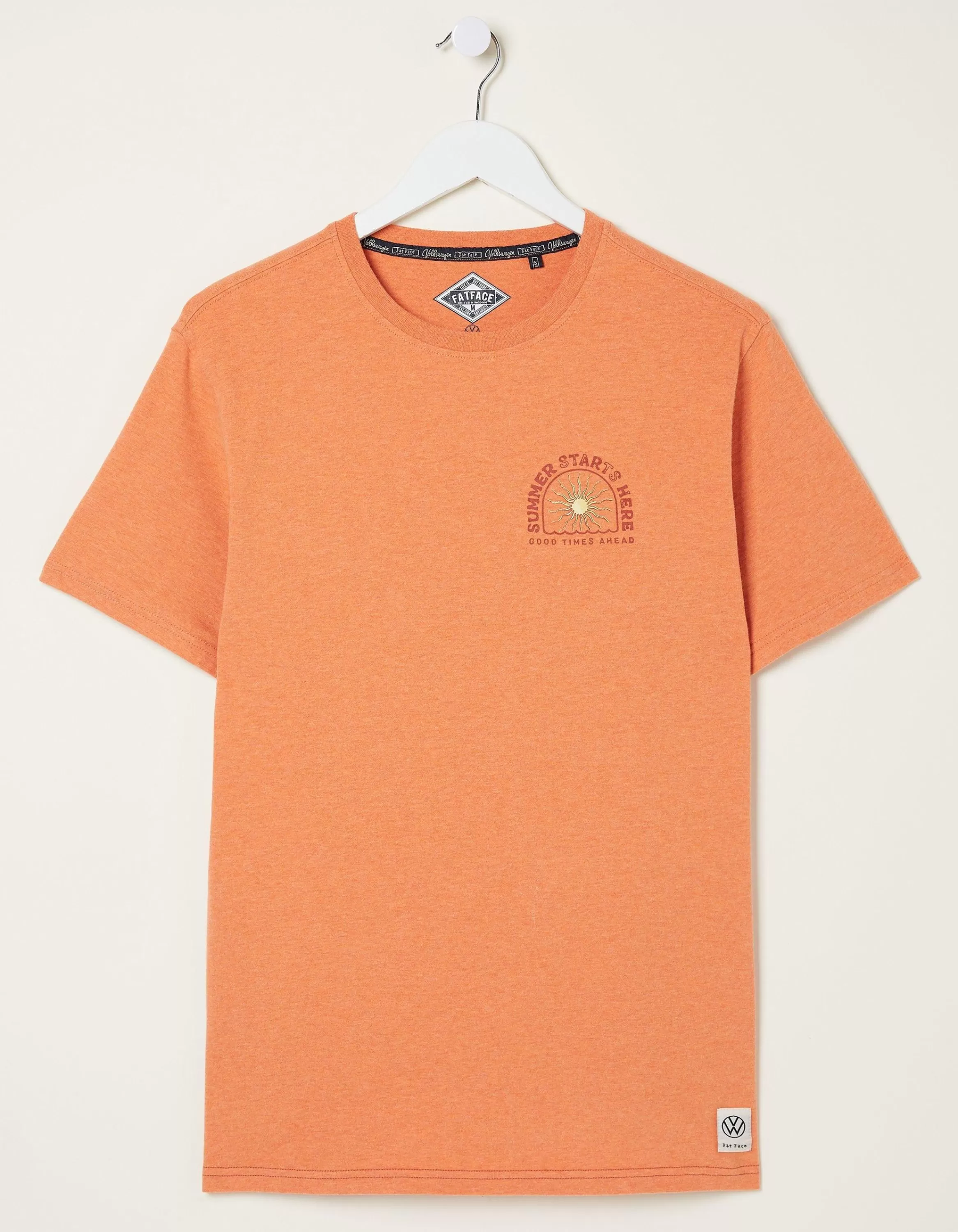 Sale FatFace Vw Summer Surf T-Shirt Dusky Orange