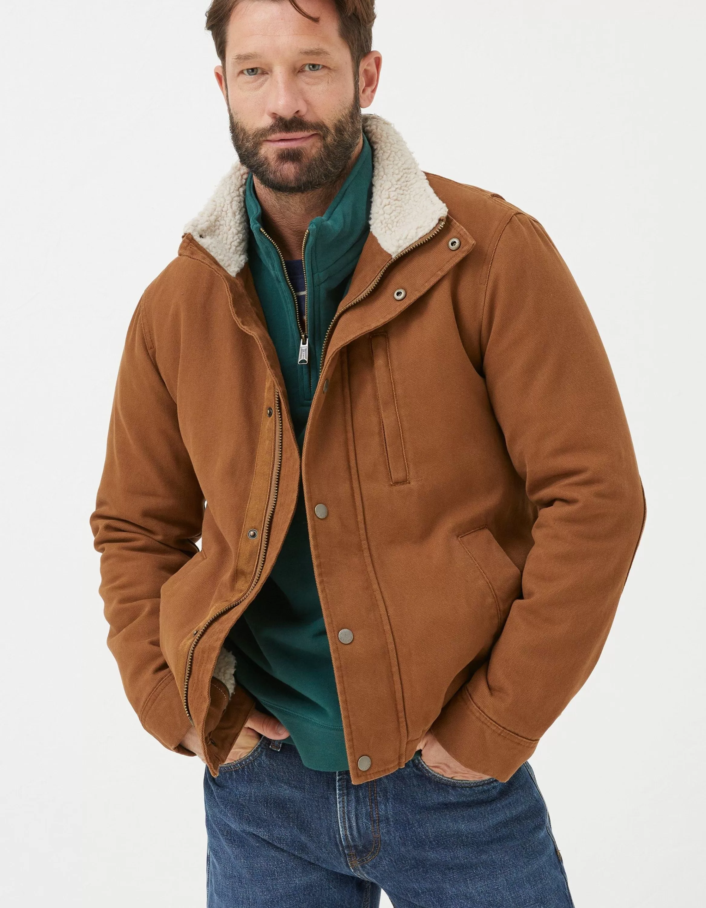 Store FatFace Wardly Canvas Jacket Chestnut Brown