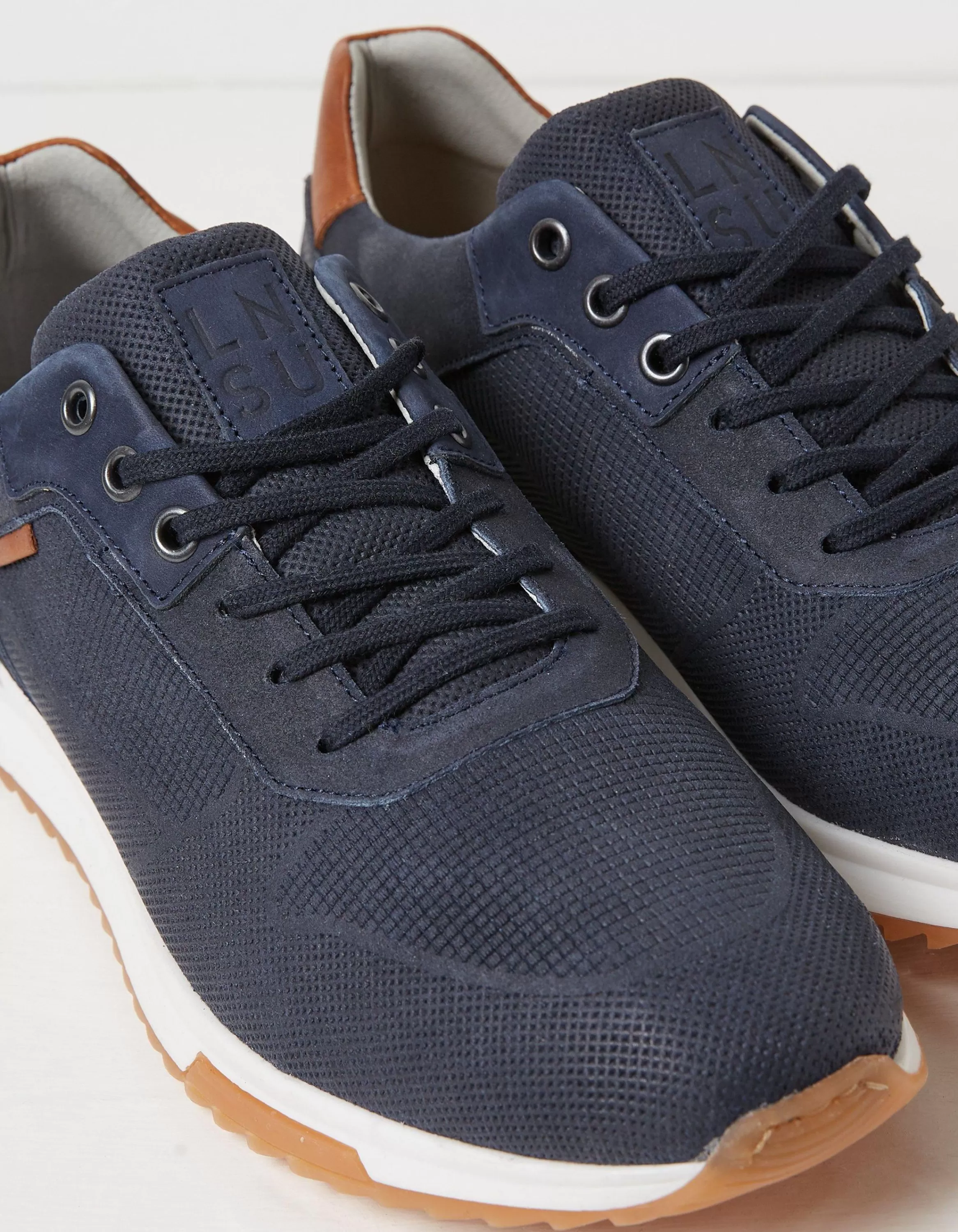 Flash Sale FatFace Wells Leather Trainers Navy