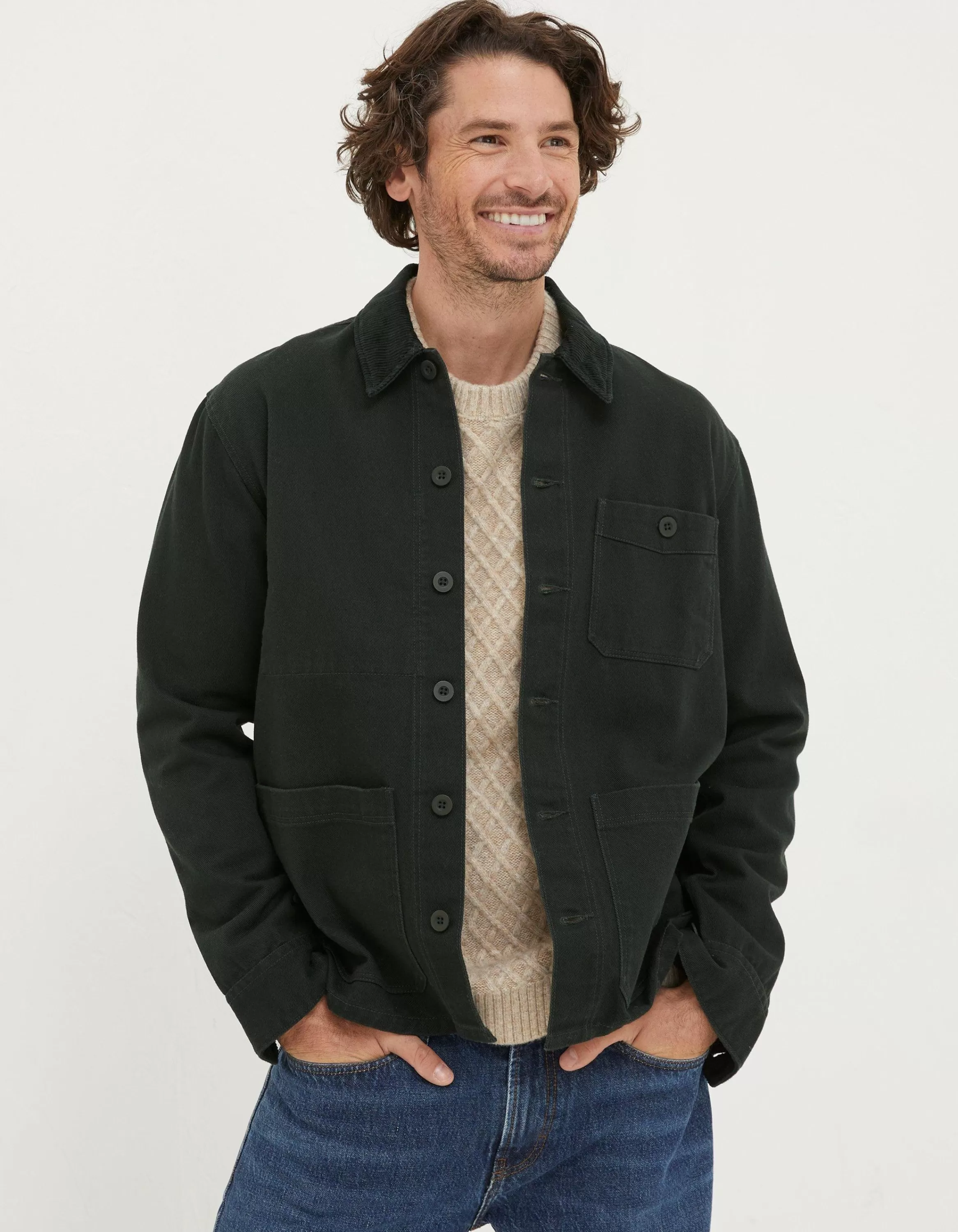 Best FatFace Wells Worker Jacket Dark Green