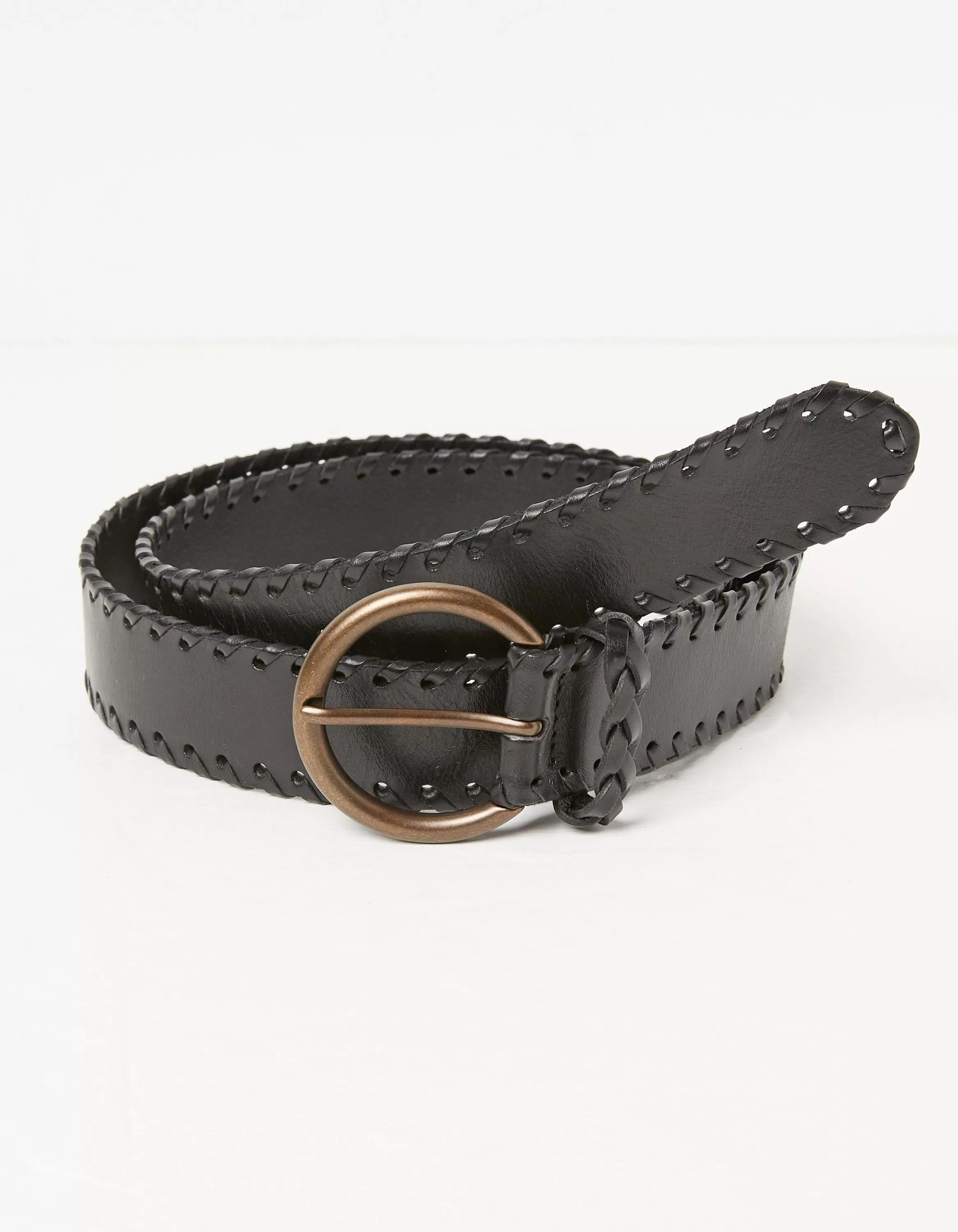 Cheap FatFace Whipstitch Western Belt Black