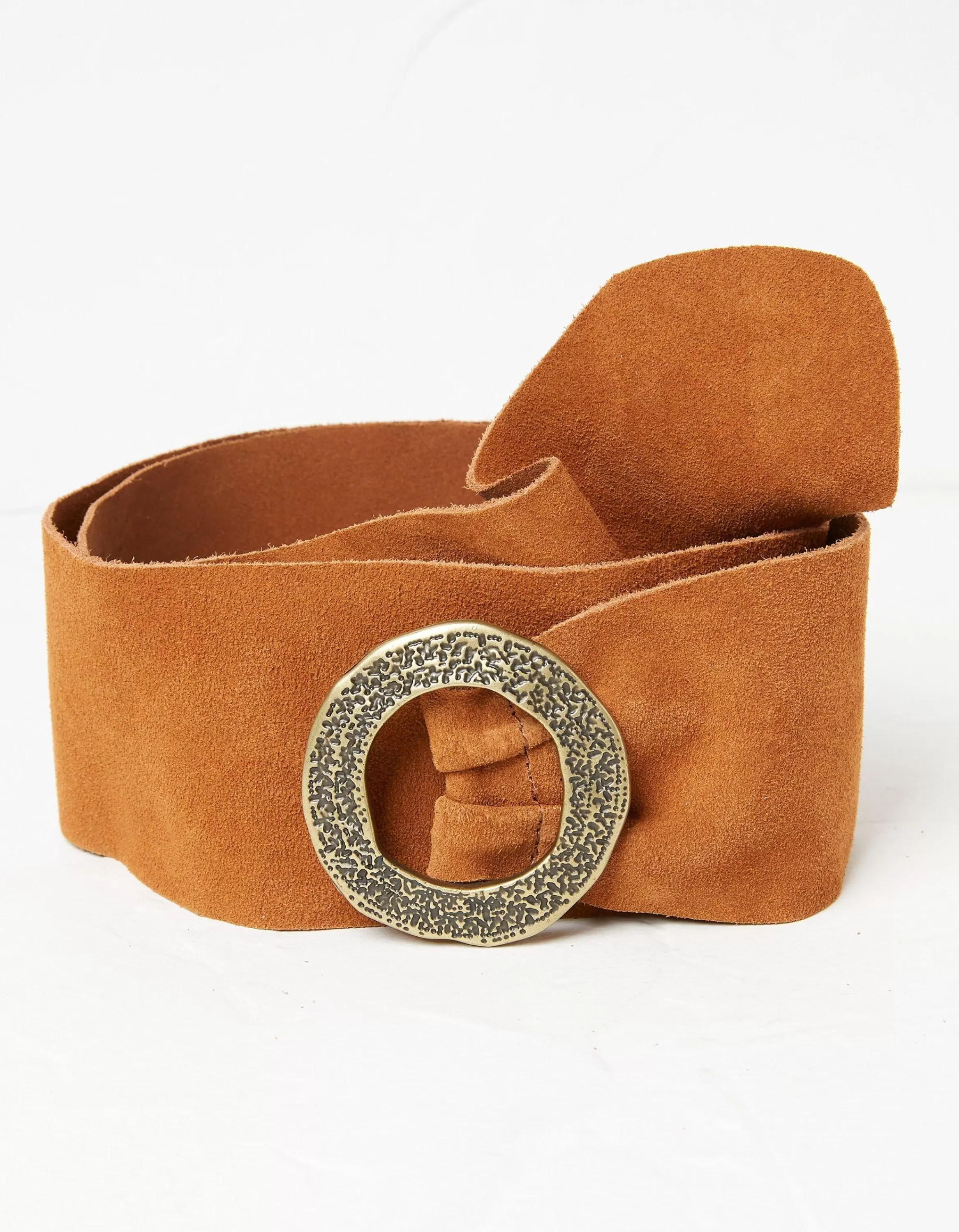 Shop FatFace Wide Suede Buckle Tan