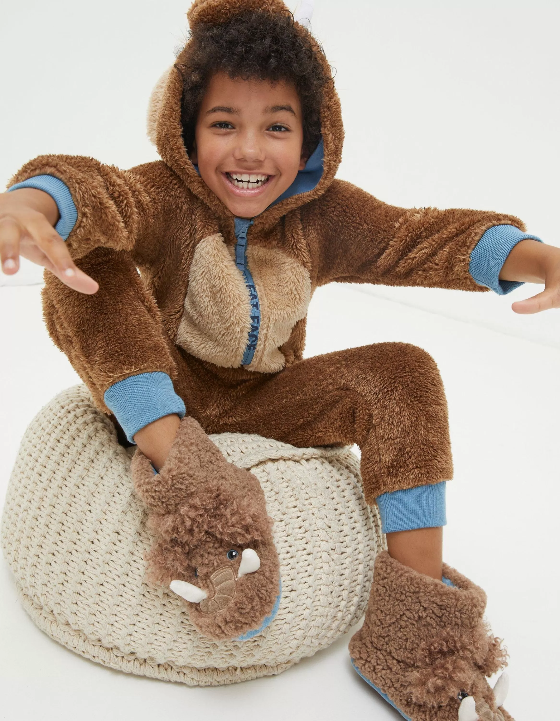 Discount FatFace Wilfred Mammoth Onesie Brown Marl