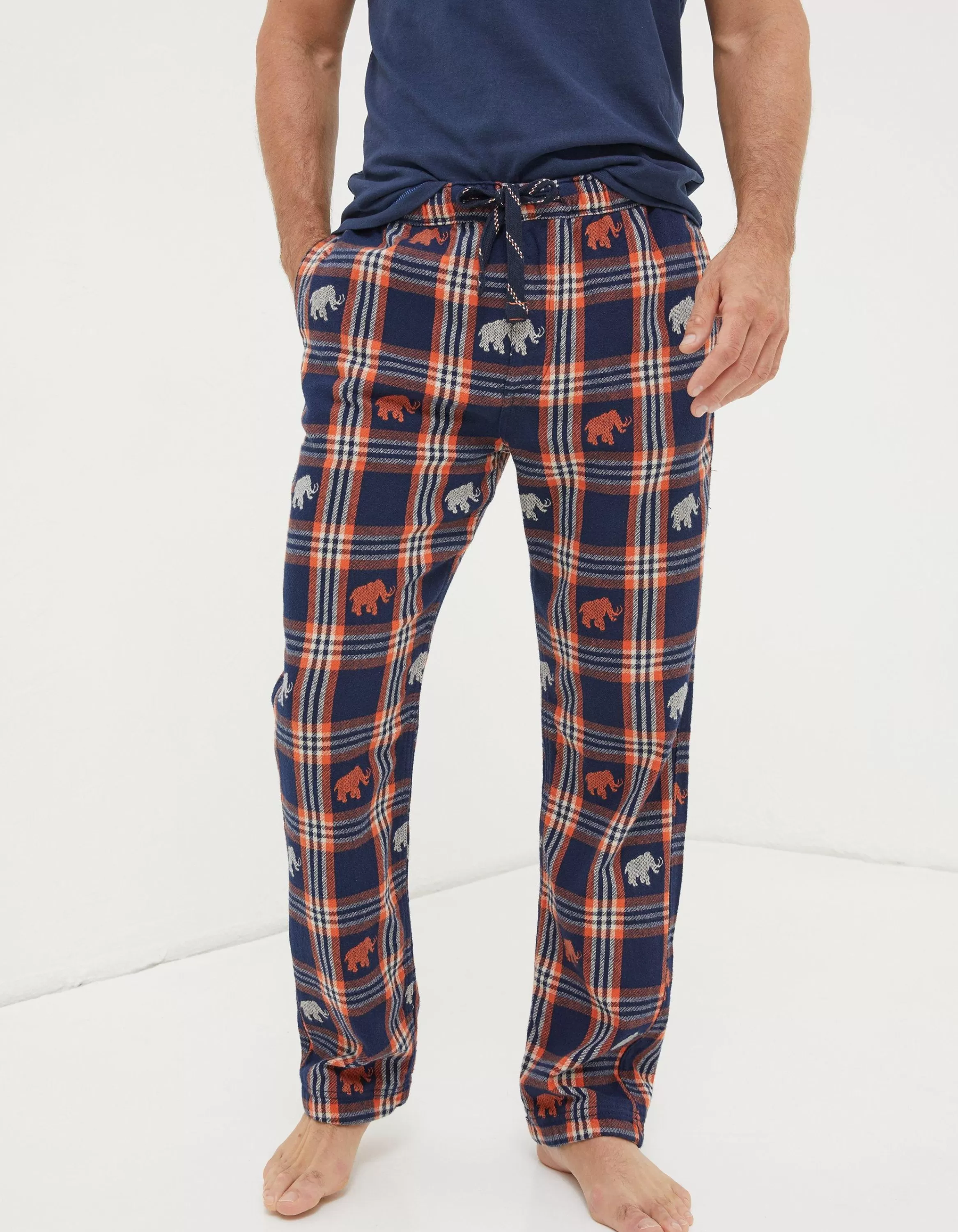 Sale FatFace Wilfred Woolly Mammoth Pyjama Bottoms Navy