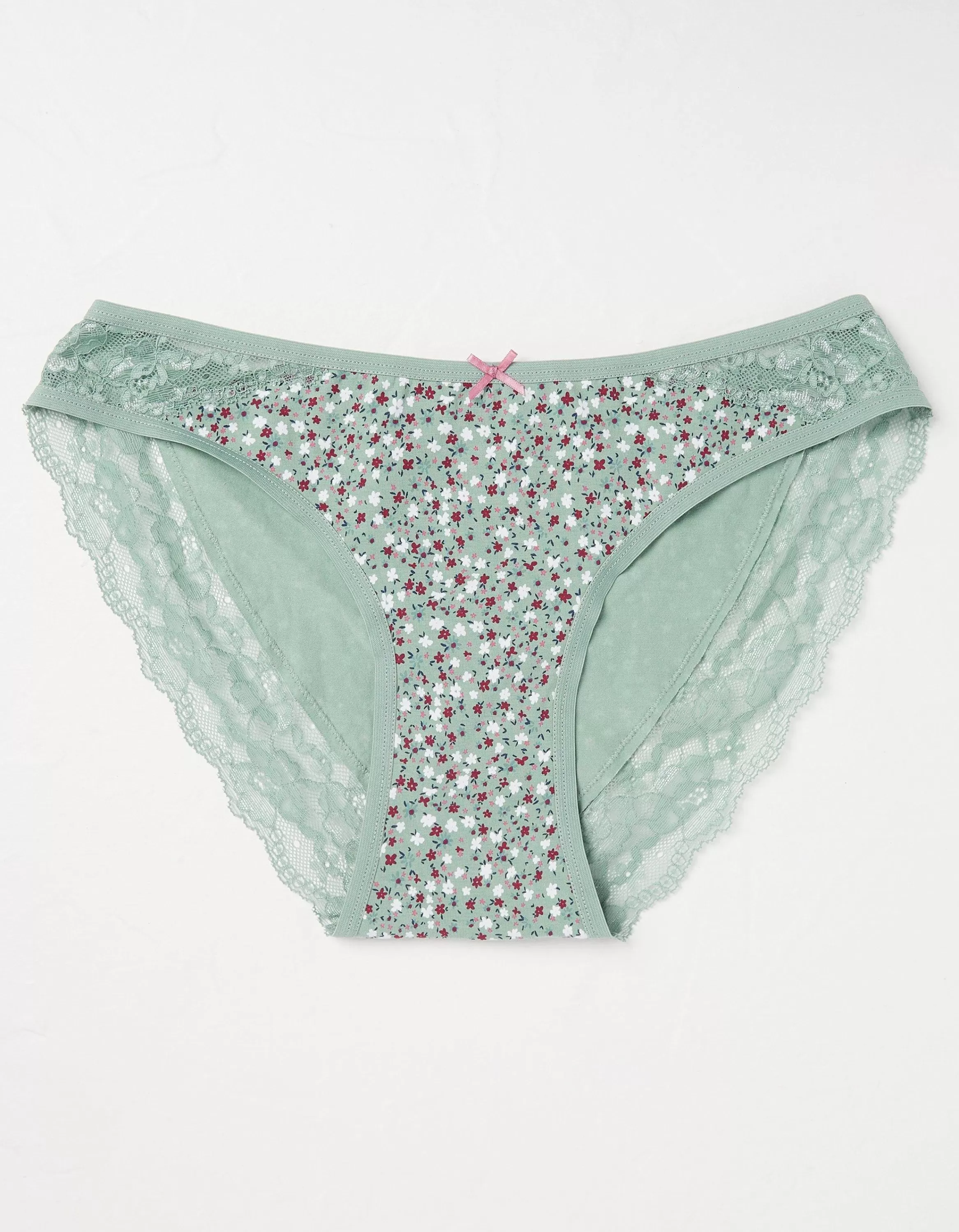 Flash Sale FatFace Willow Floral High Leg Knickers Green Haze