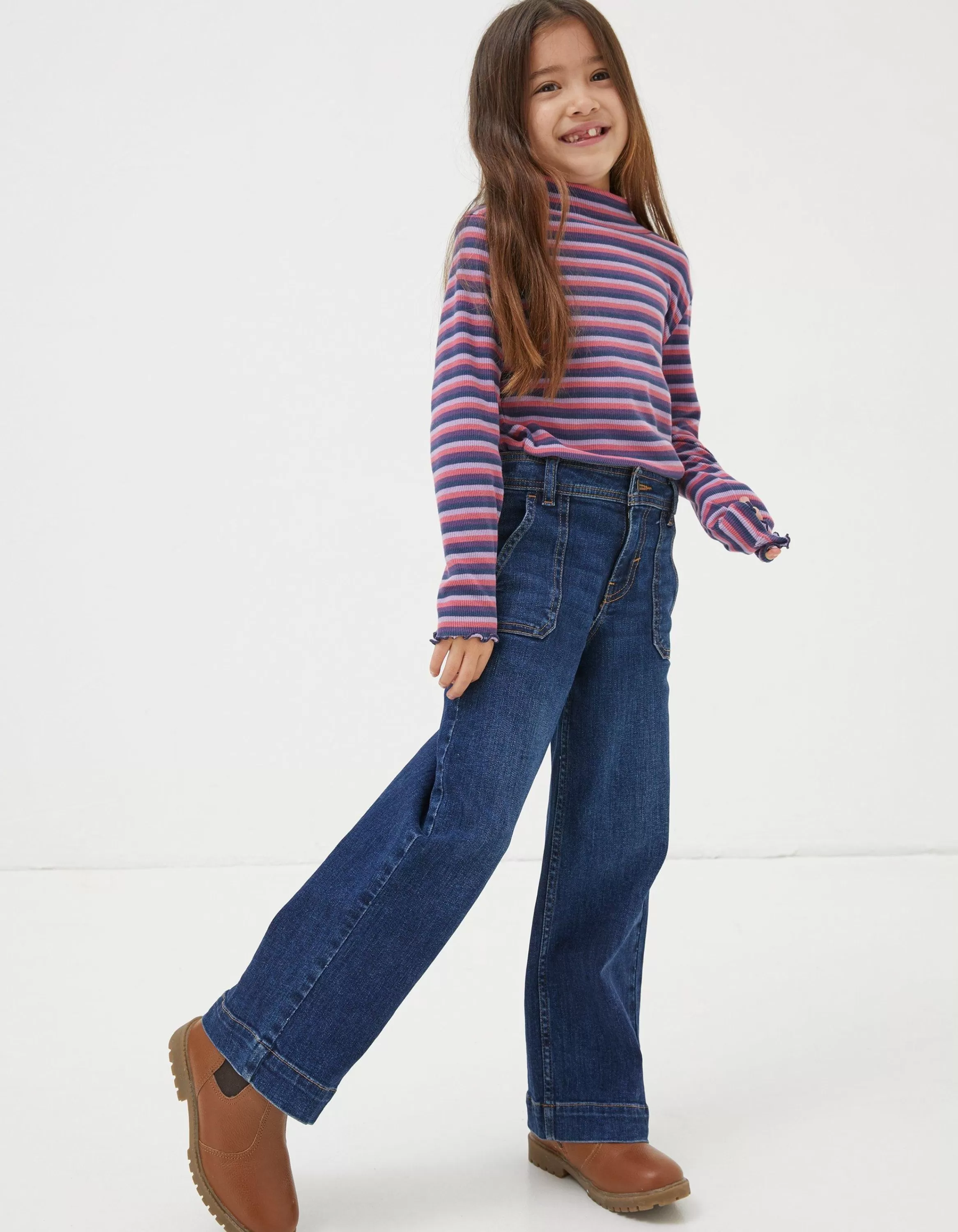 Flash Sale FatFace Willow Wide Leg Jeans Denim Blue