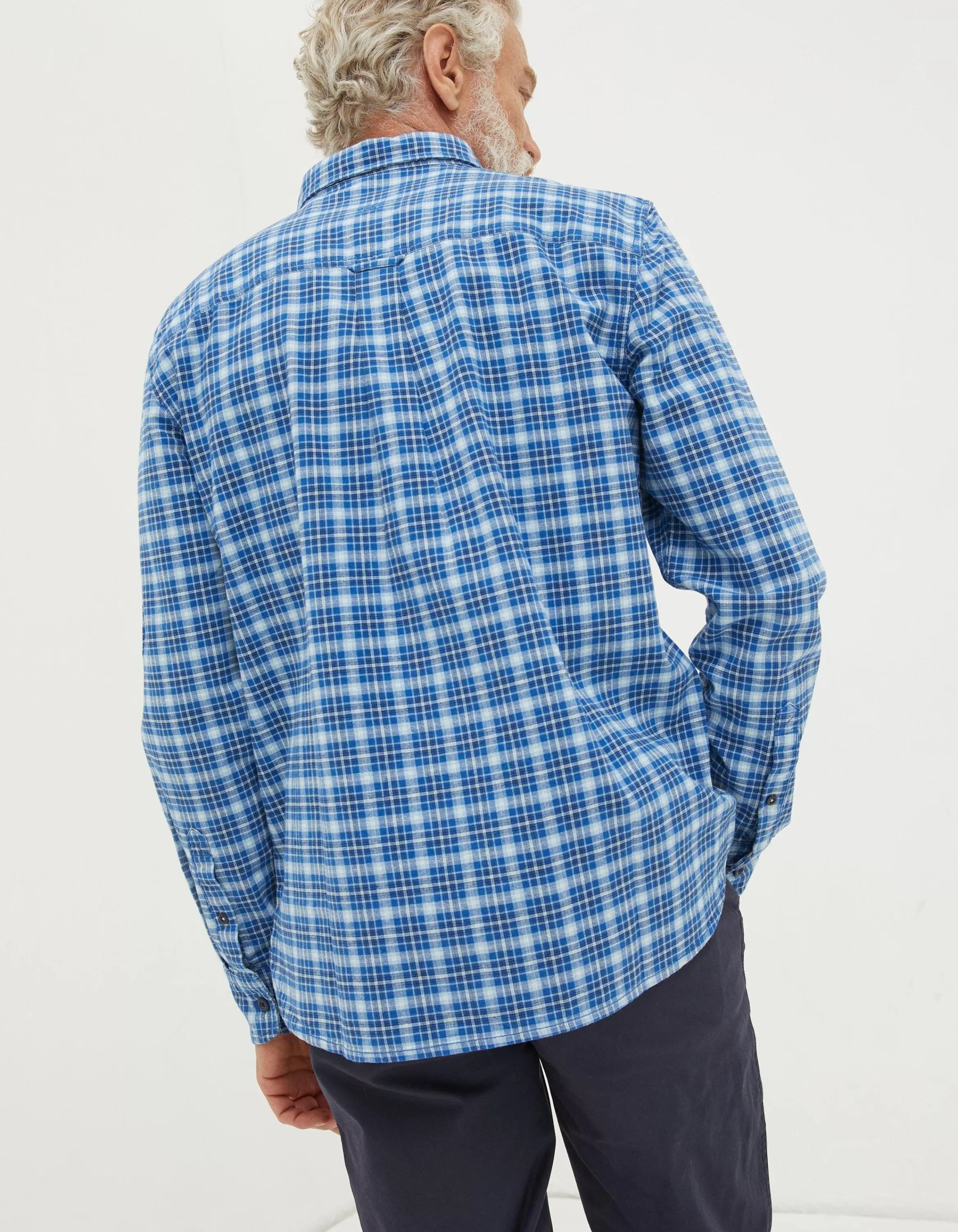 Hot FatFace Witley Check Shirt Blue