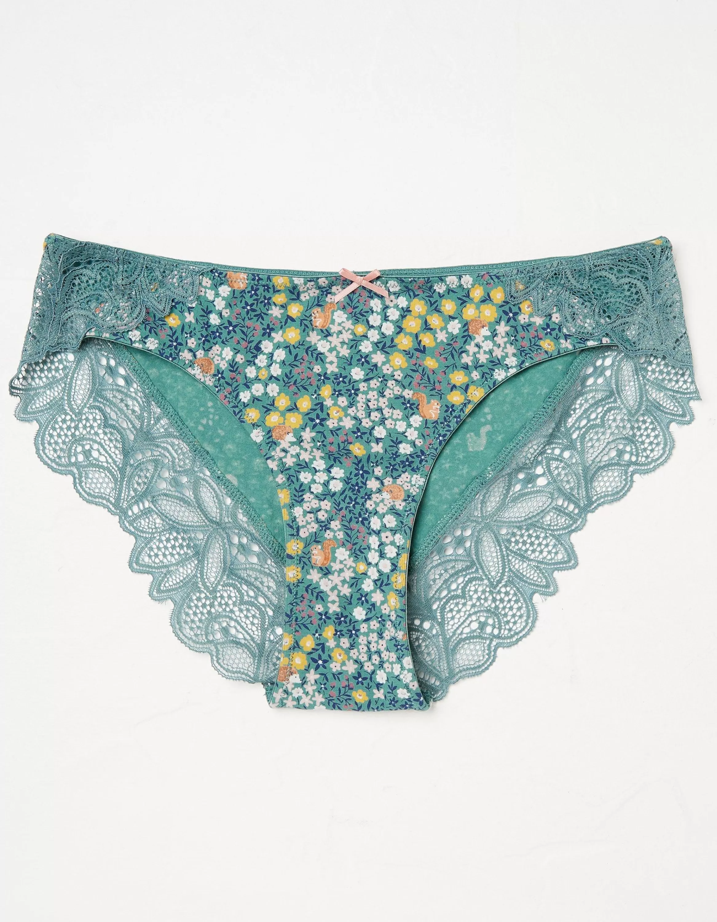 Fashion FatFace Woodland Floral Cheeky Knickers Teal