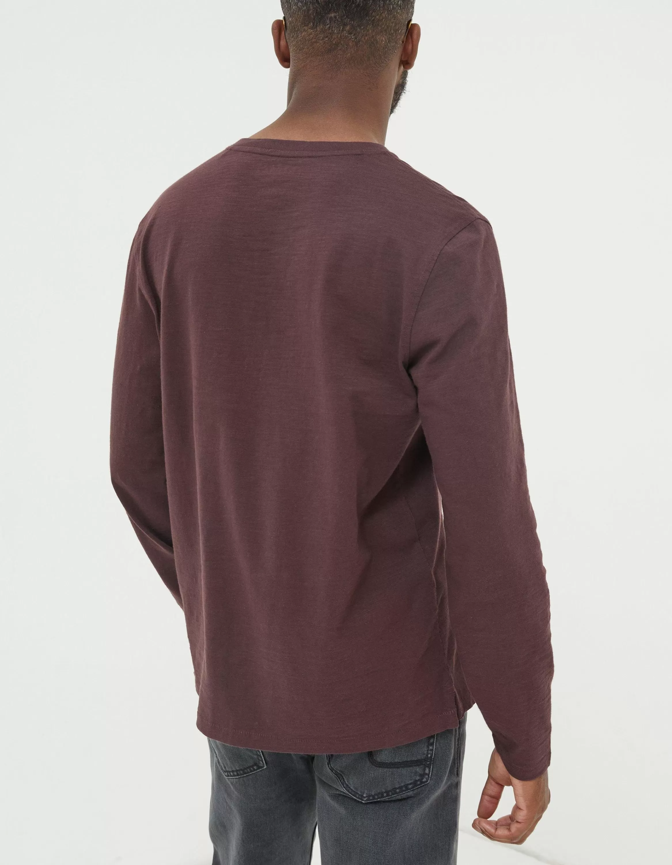 Cheap FatFace Woodside Slub Henley Plum