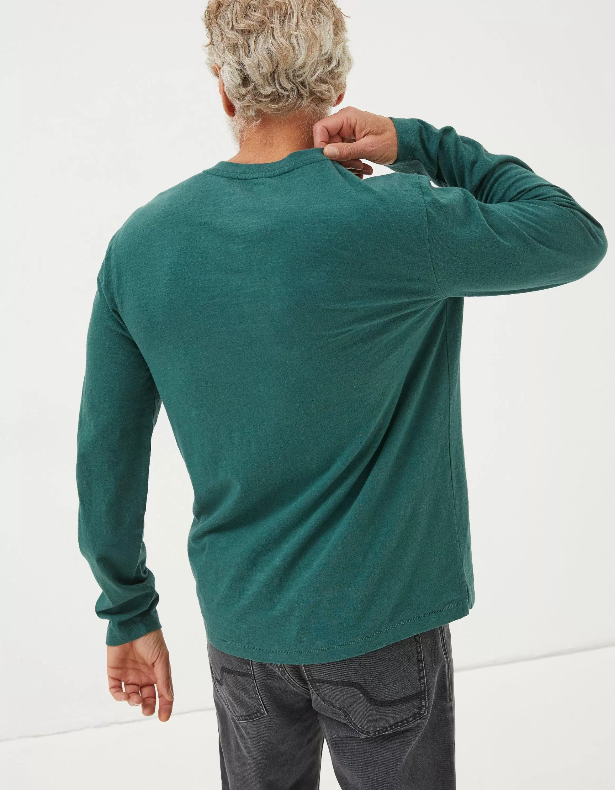 Best FatFace Woodside Slub Henley Jade Green