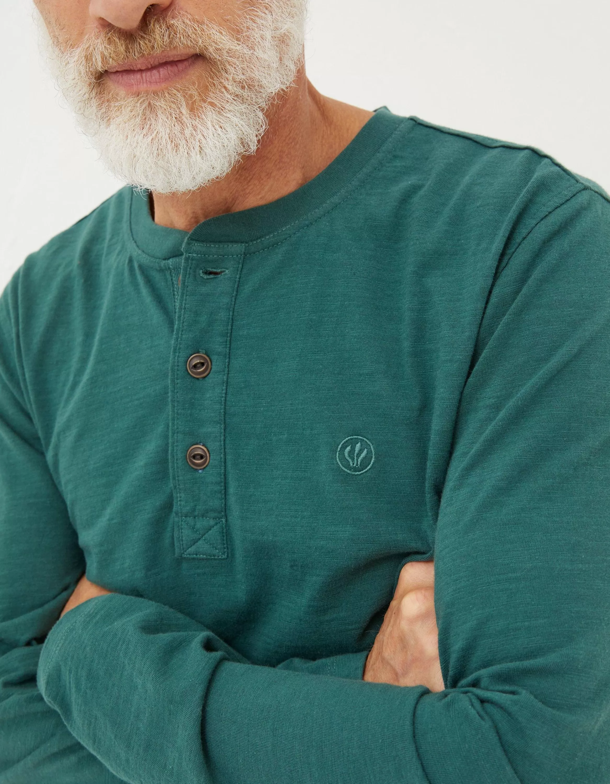 Best FatFace Woodside Slub Henley Jade Green