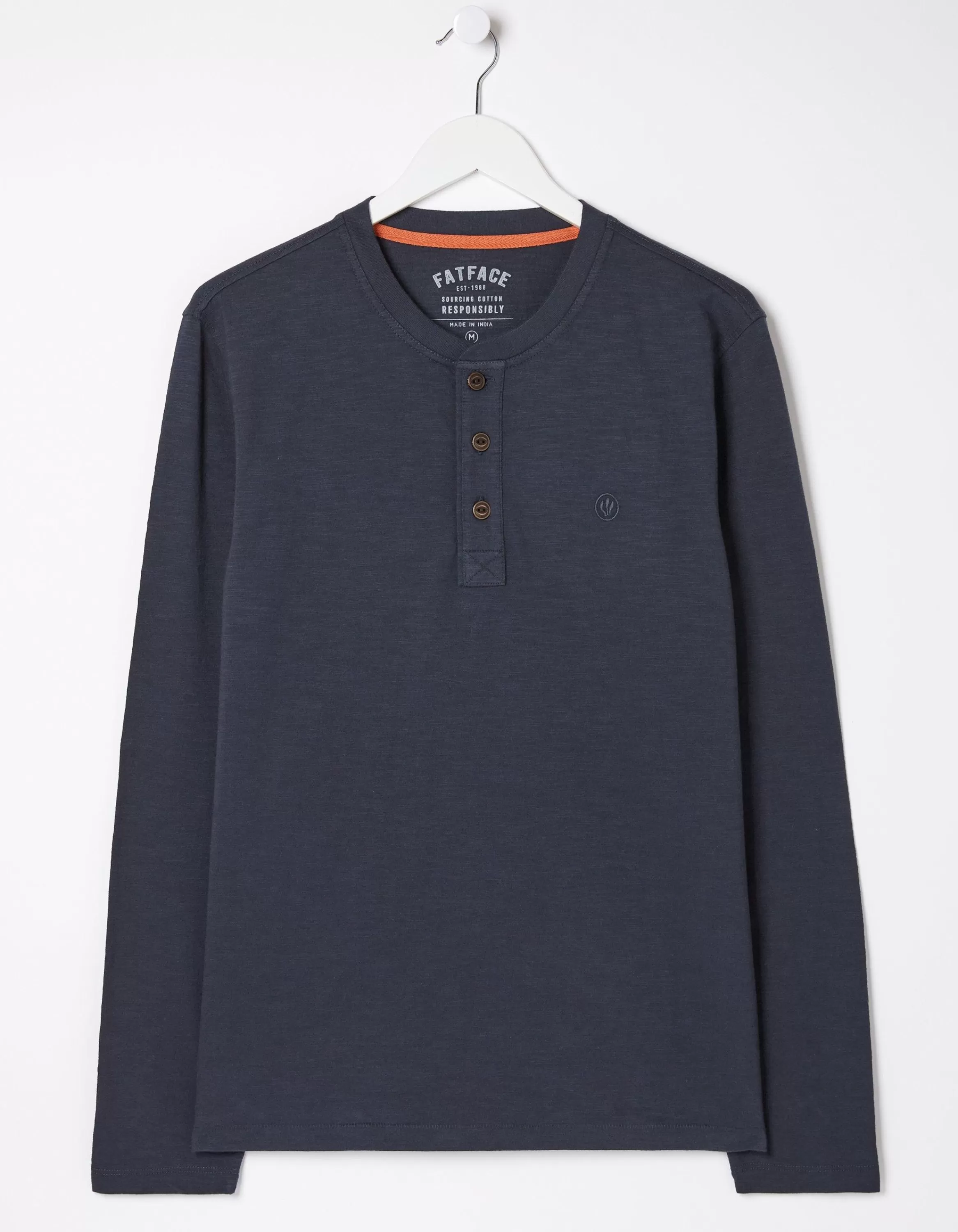 Fashion FatFace Woodside Slub Henley Navy