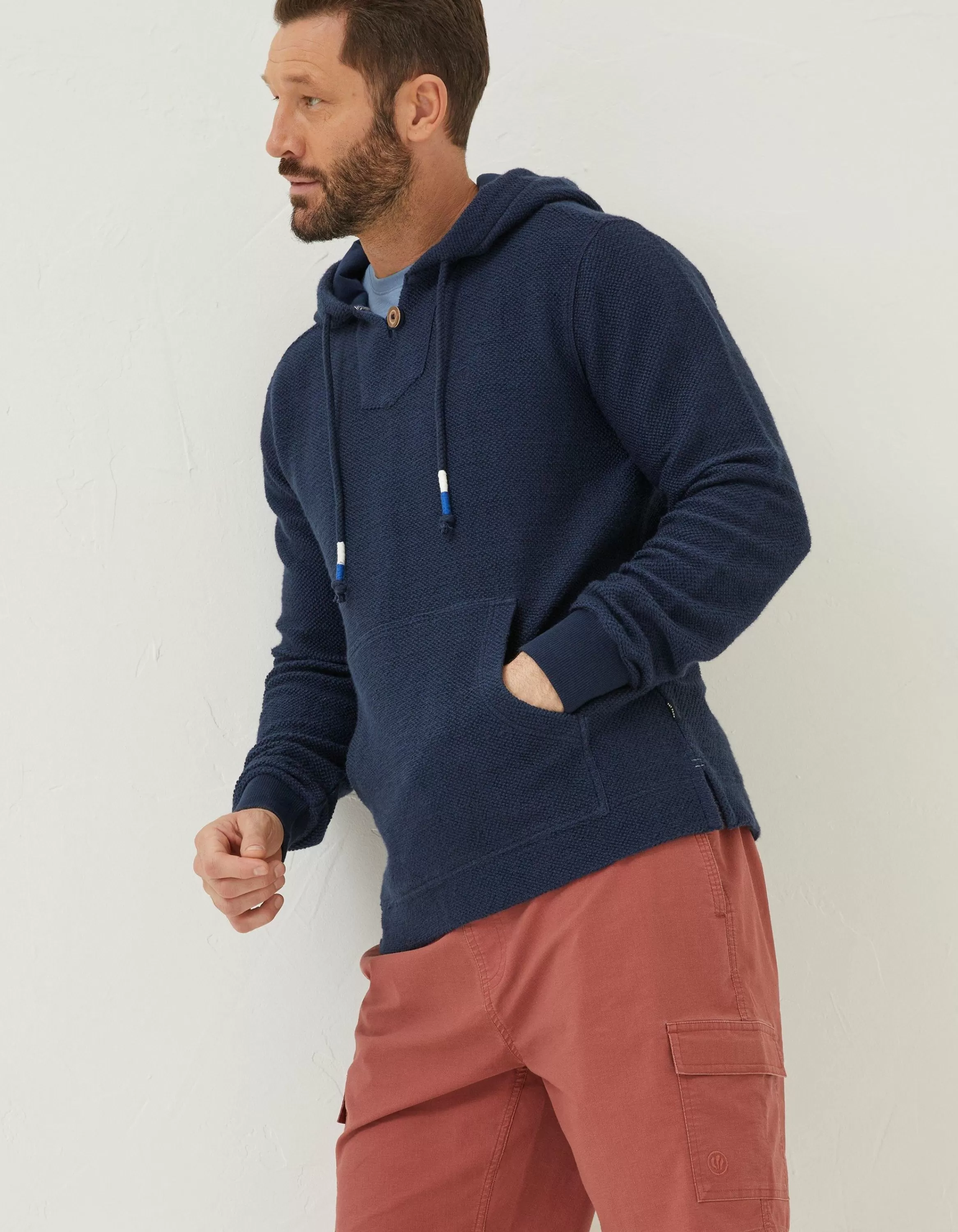 Flash Sale FatFace Woolacombe Button Hoodie Navy