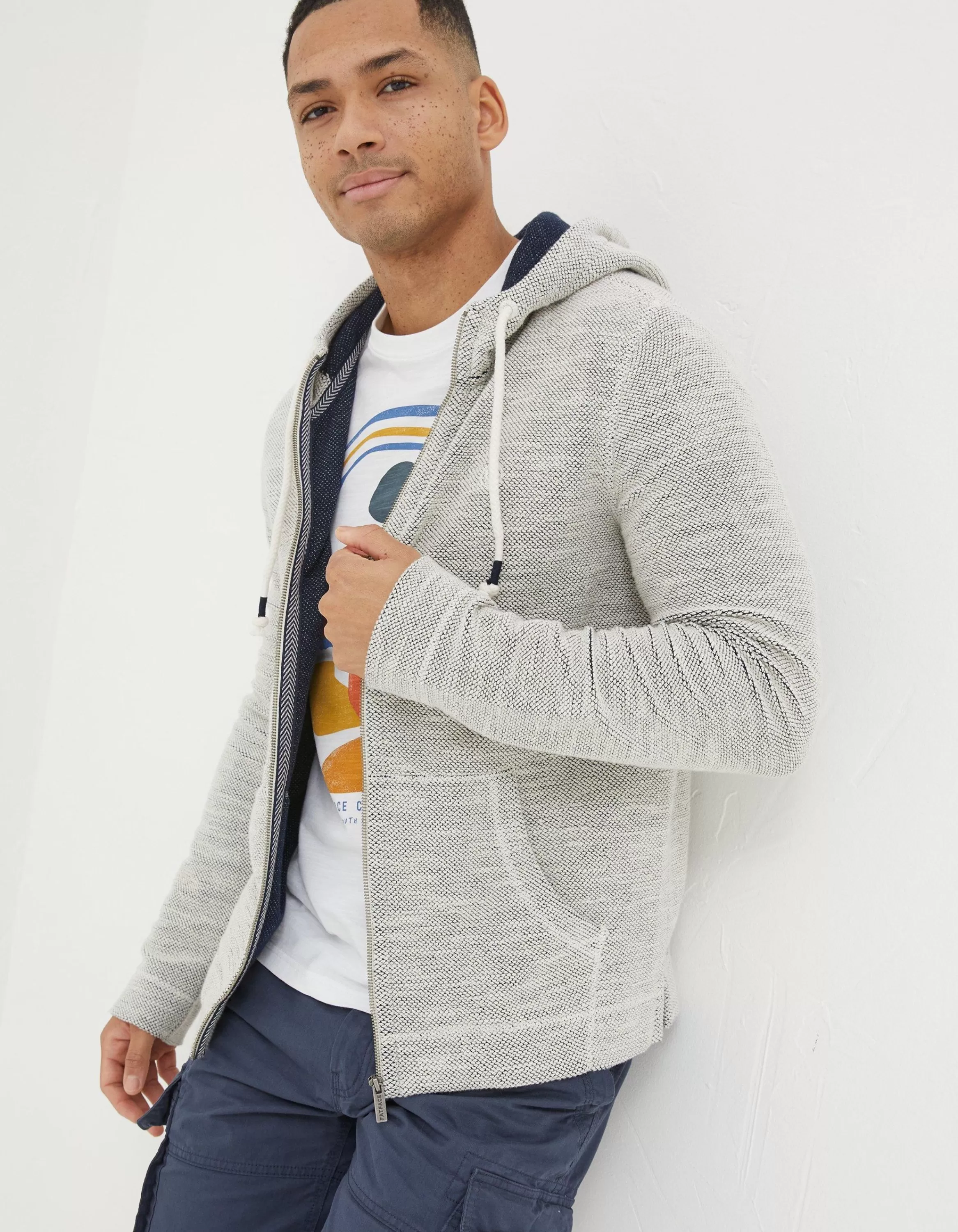 Sale FatFace Woolacombe Zip Through Hoodie Oatmeal