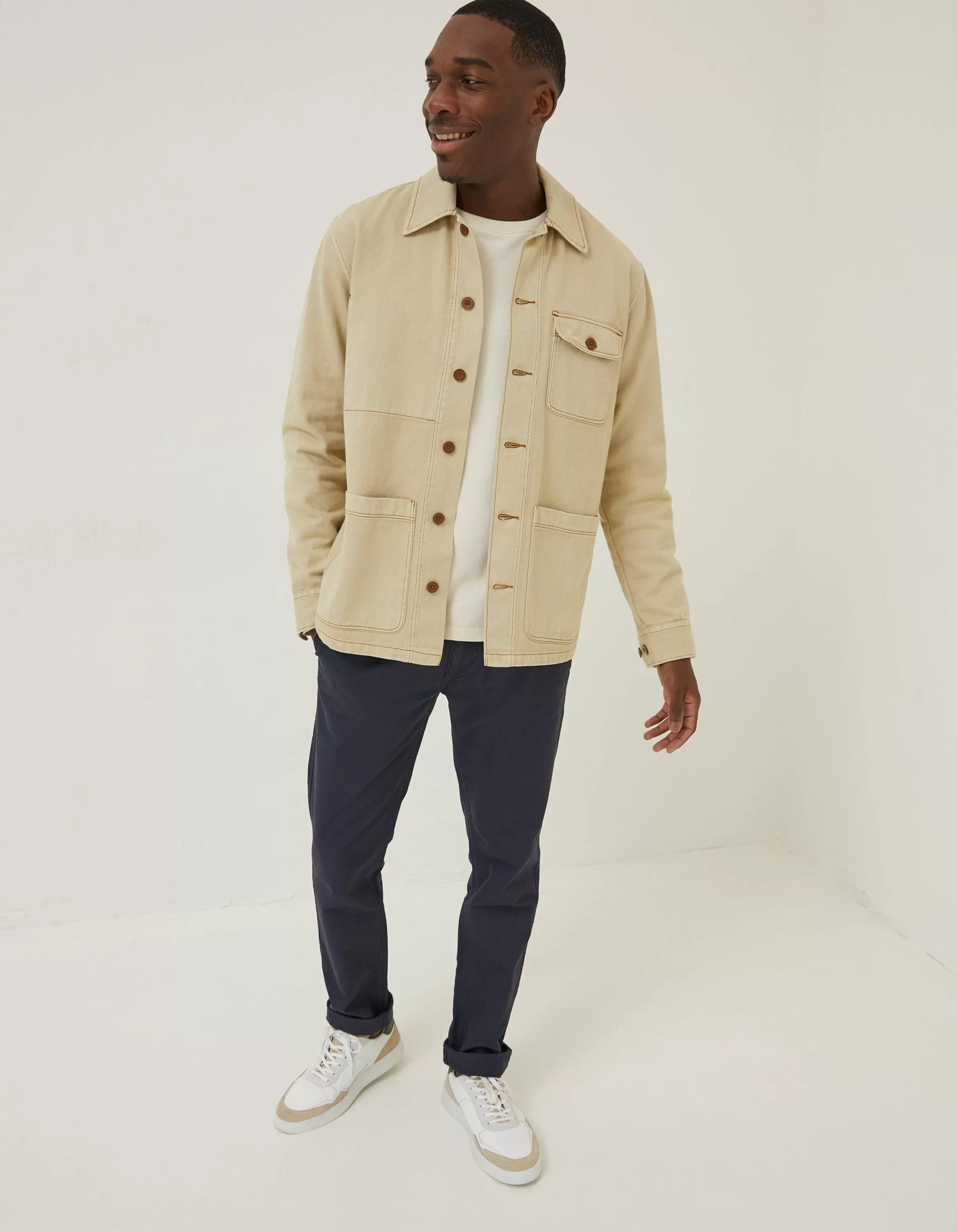 New FatFace Worker Jacket Light Stone