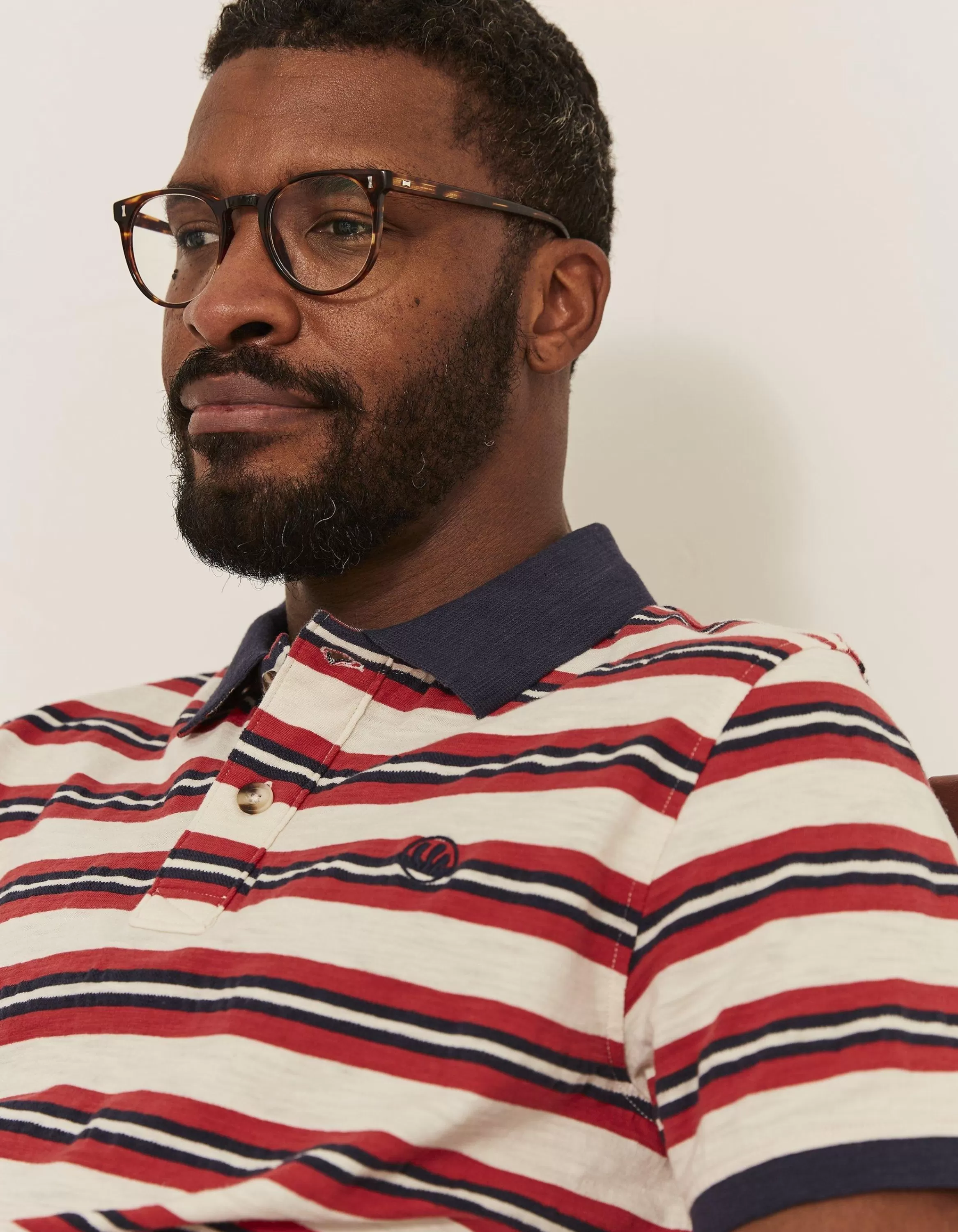 Flash Sale FatFace Worthing Stripe Polo Ecru