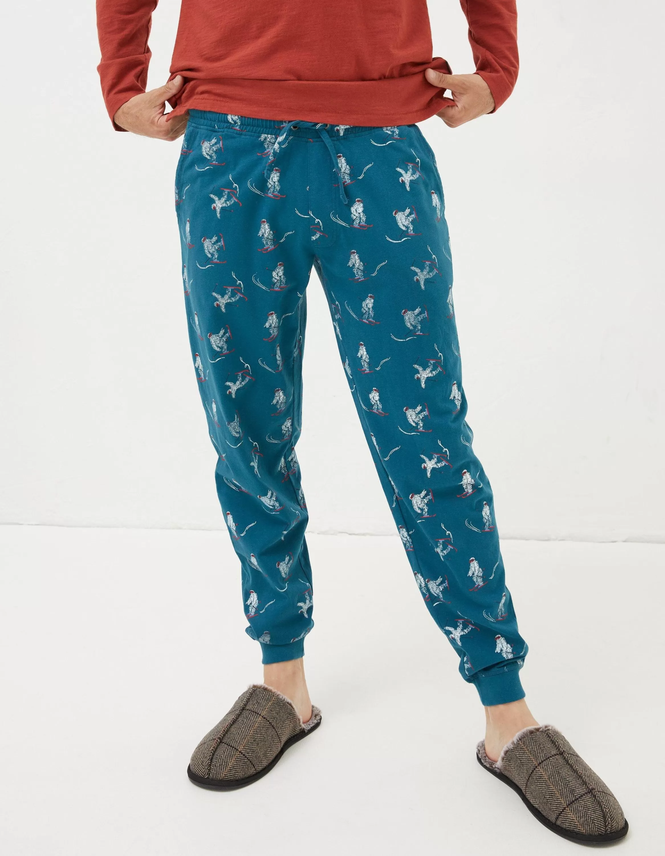 Hot FatFace Yeti Joggers Teal Blue