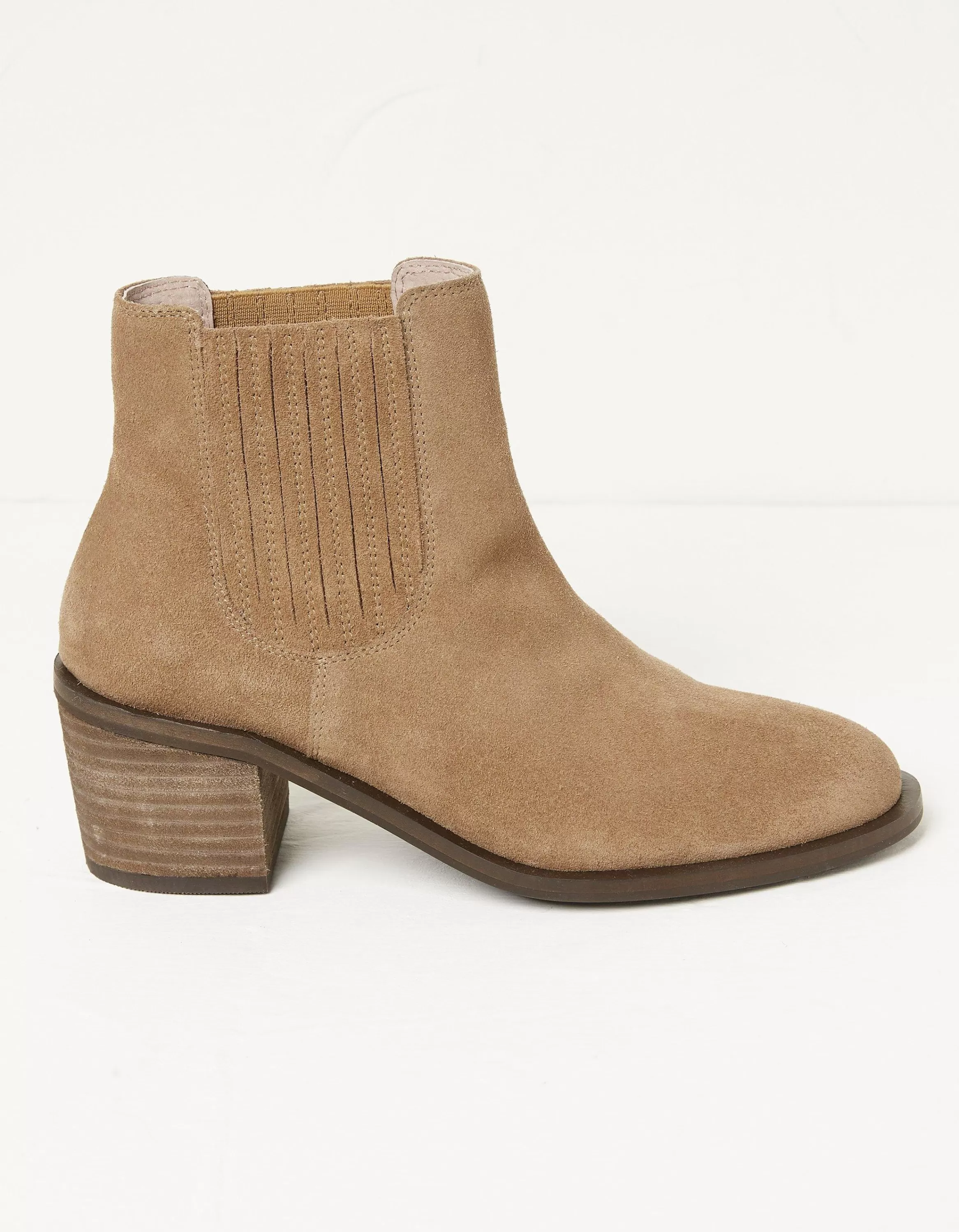 Clearance FatFace Zara Block Heel Chelsea Boot Tan